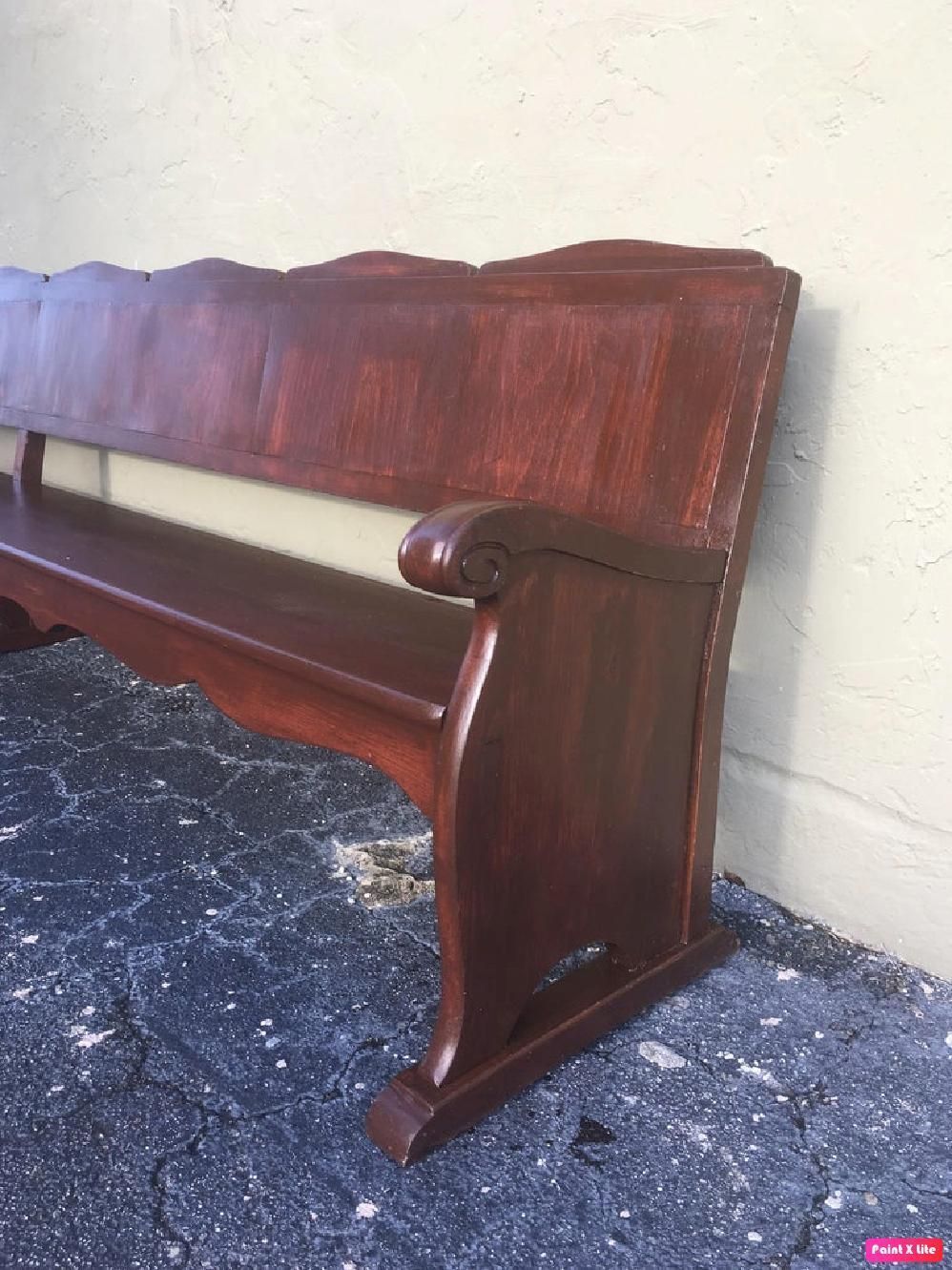 11.5´ 20th Century Monumental Church Walnut Bench Settee photo vintage