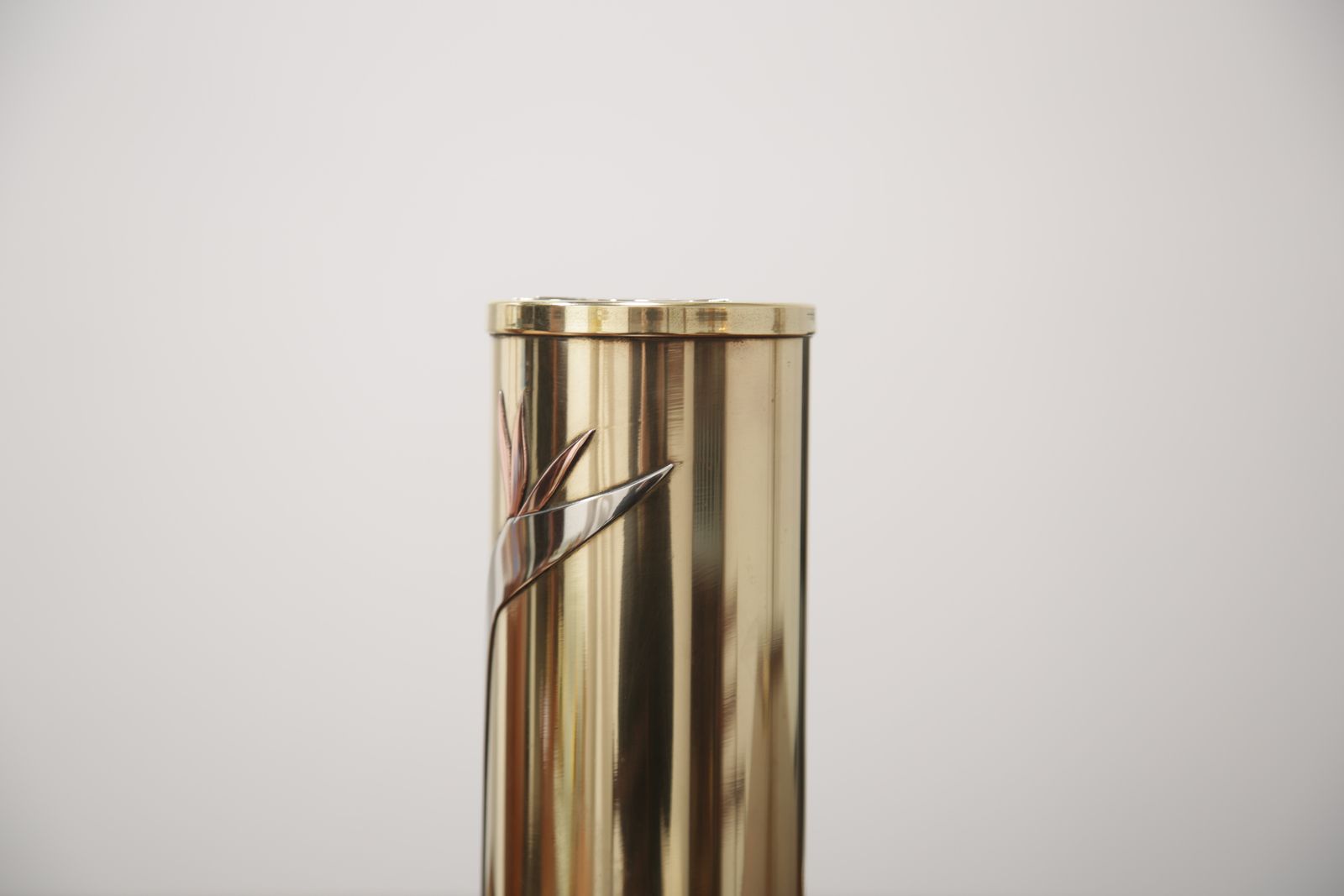 Art Deco Revival Brass Cylindrical Vase By Dara International, Chicago, 1983 photo buy