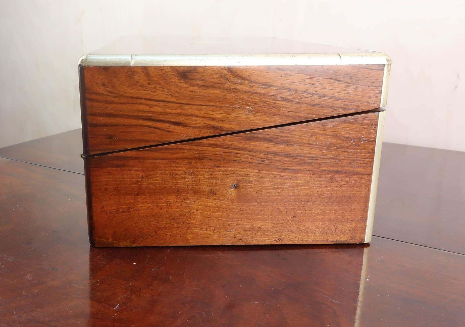 Large Antique Campaign Burr Walnut Writing Box. English. Dated 1871 photo buy