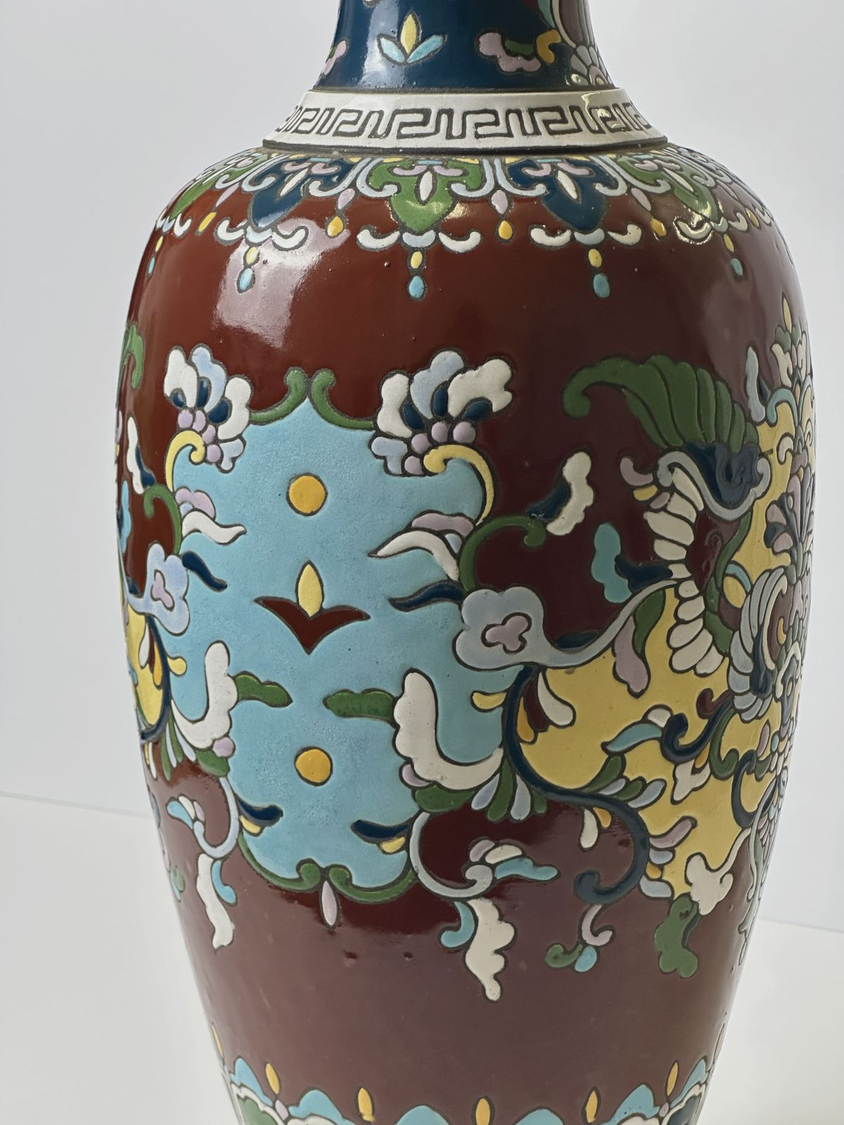 Art Nouveau Enamelled Faience Baluster Vase, French, Circa 1910, Longwy Region photo vinterior