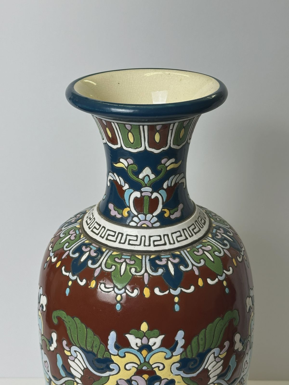 Art Nouveau Enamelled Faience Baluster Vase, French, Circa 1910, Longwy Region photo buy