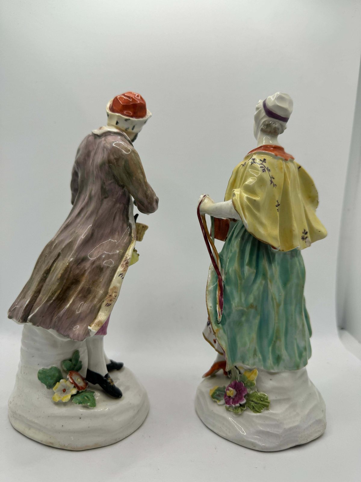 Pair Of 18th Century Derby Figures Of 'Jewish Pedlar And Companion' , Circa 1760 photo vinterior