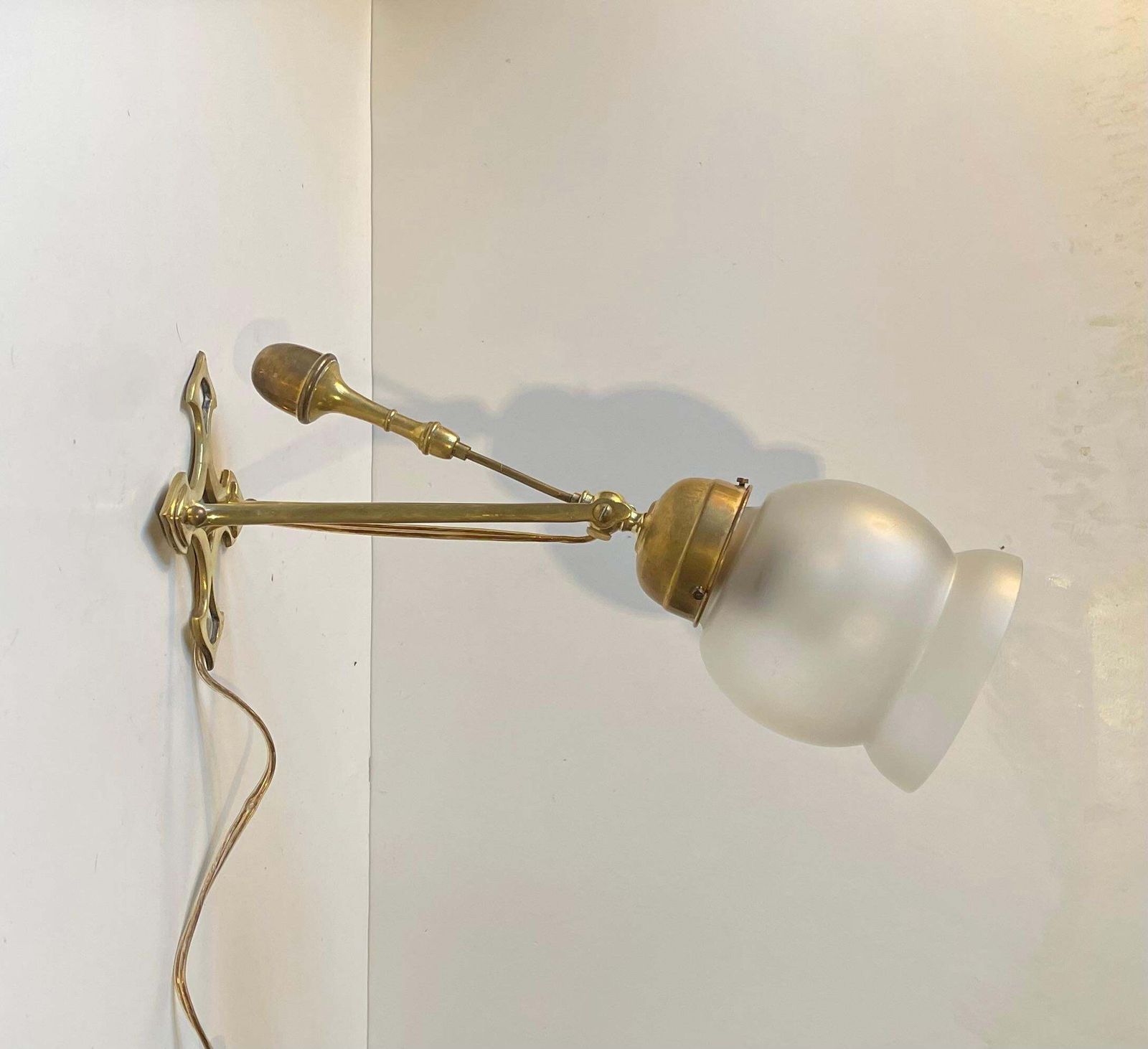 Arts & Crafts Brass Rocking Lamp / Sconce In The Style Of Was Benson photo for sale