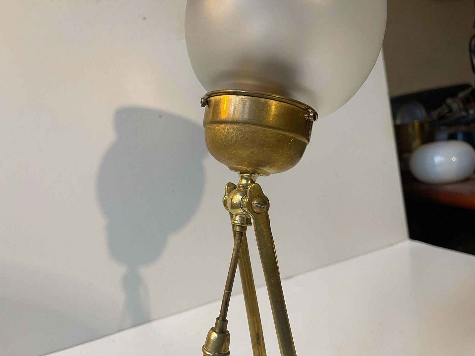 Arts & Crafts Brass Rocking Lamp / Sconce In The Style Of Was Benson photo vinterior