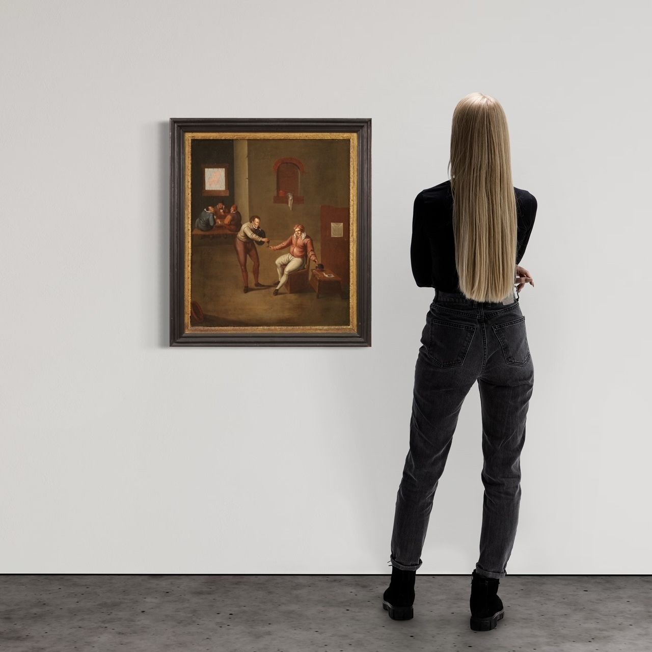 Flemish Interior Scene Painting From The 17th Century photo furniture