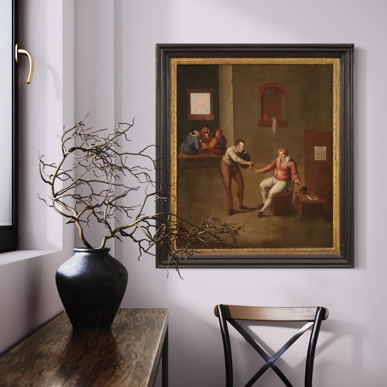 photo buy Flemish Interior Scene Painting From The 17th Century
