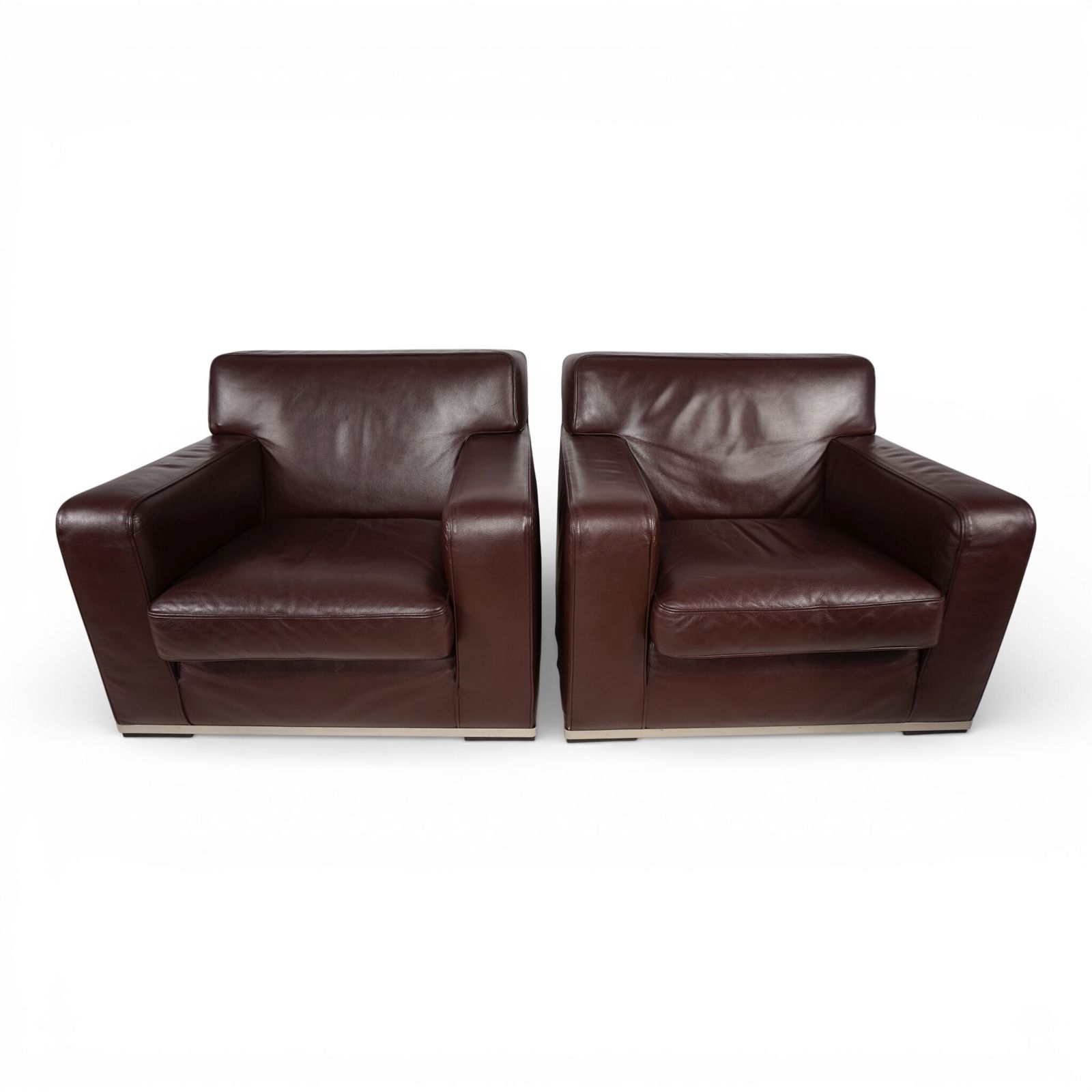 Set Of 2 B&B Italia Maxalto Apta Imprimatur Leather Armchairs By Antonio Citterio, 1999 photo buy