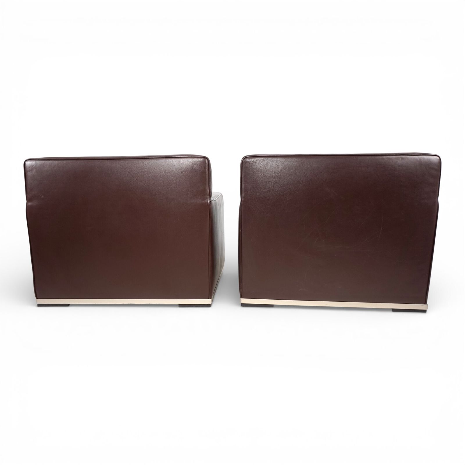3385.0 Set Of 2 B&B Italia Maxalto Apta Imprimatur Leather Armchairs By Antonio Citterio, 1999 photo