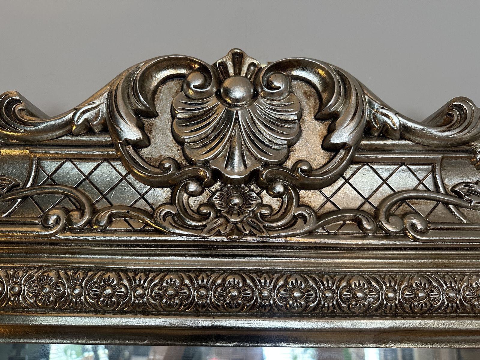Extra Large Statement Silver Ornate Leaner Floor Mirror 190cm X 140cm photo Home Decor