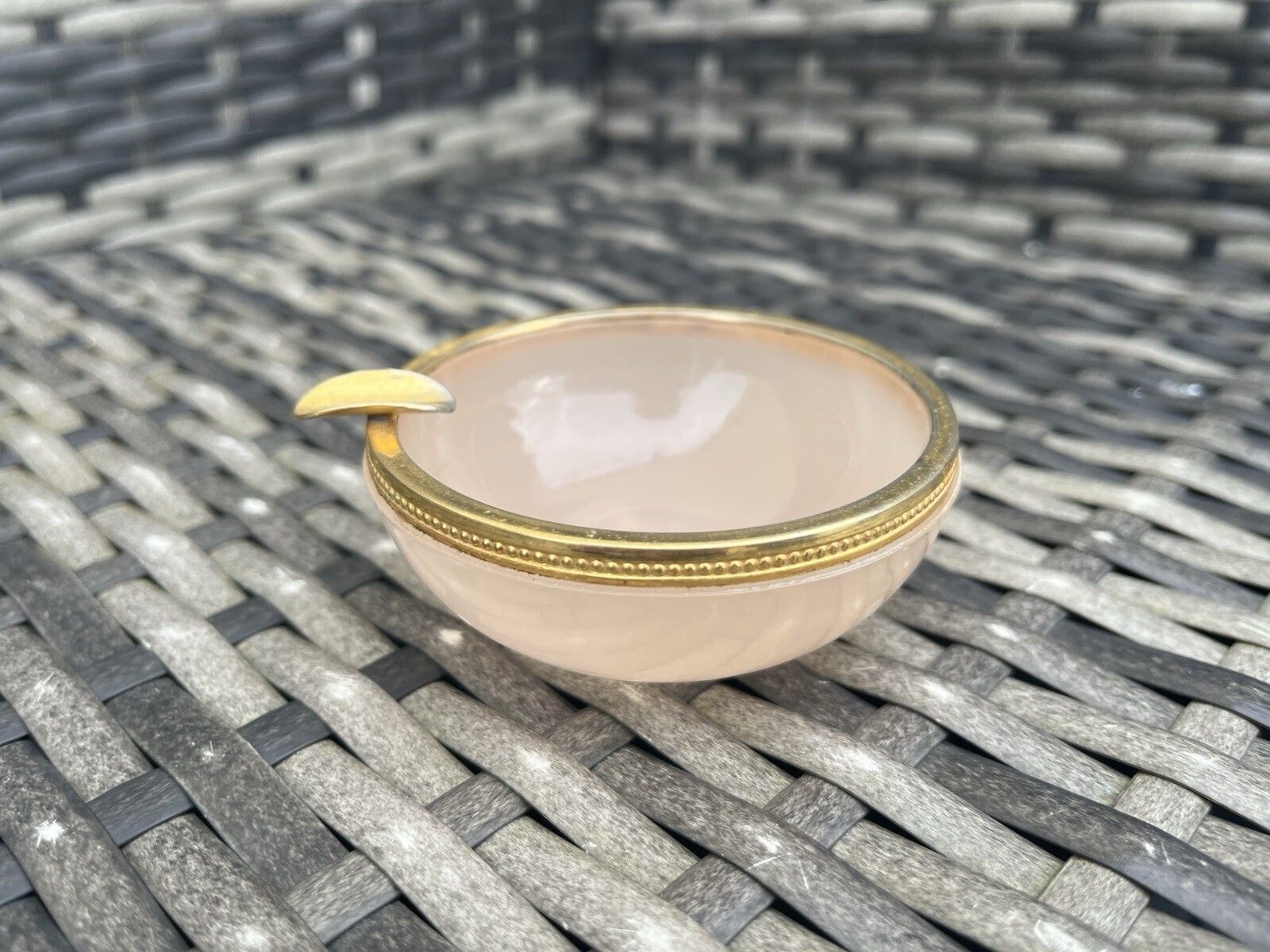Mid Century Murano Vincenzo Nason Pink Opaline De Venice Glass Ashtray Vintage photo furniture