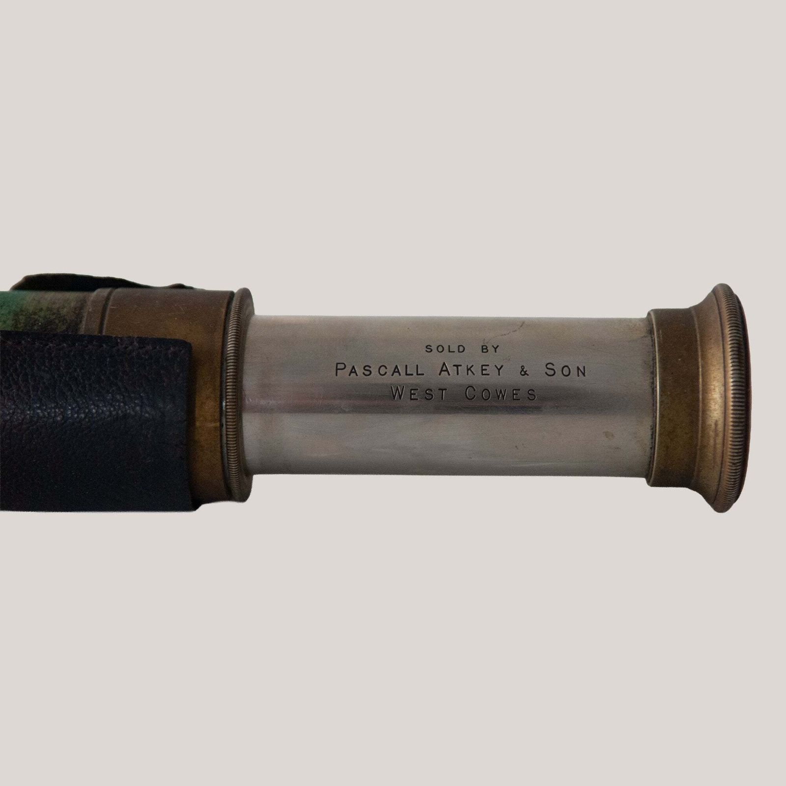 Ross London Marine Brass And Green Sharkskin Shagreen Telescope photo for sale