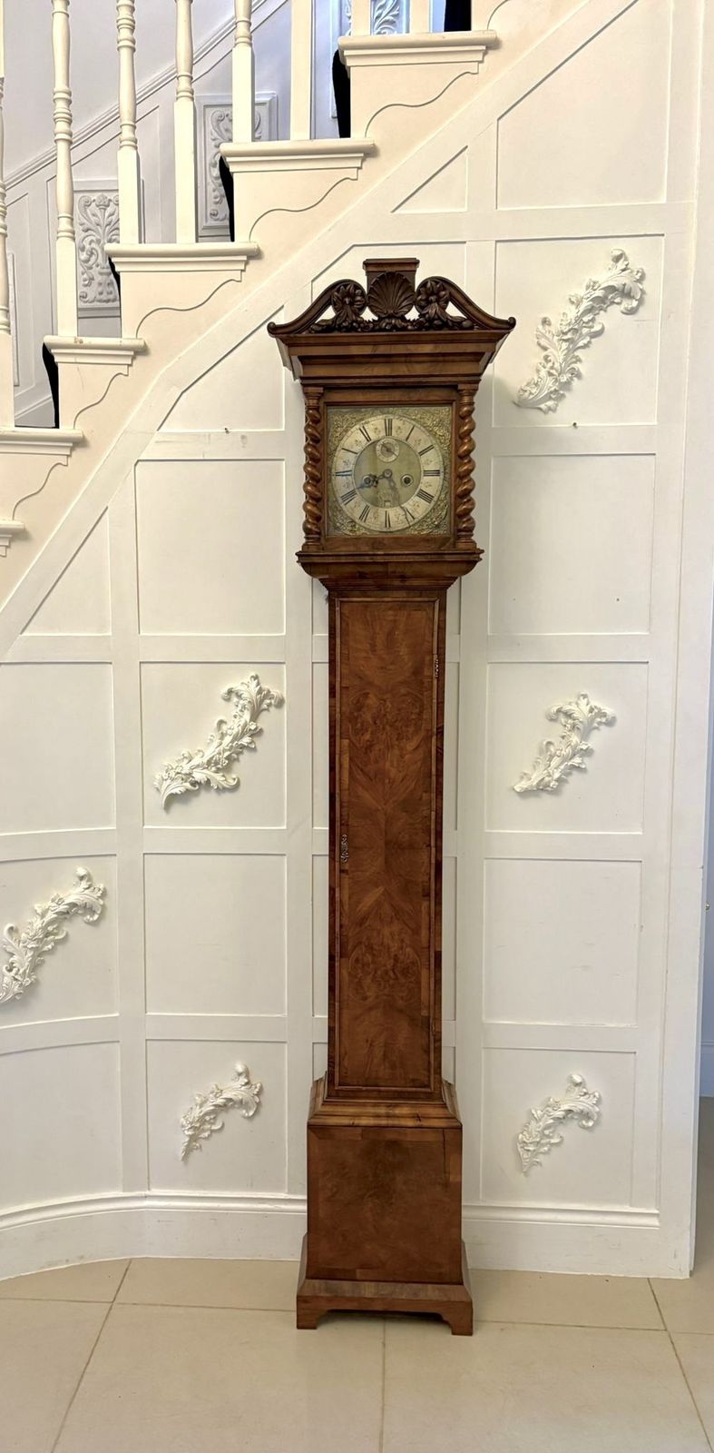 Antique 17th Century English Burr Walnut Longcase Clock By Edin Burgis Of London