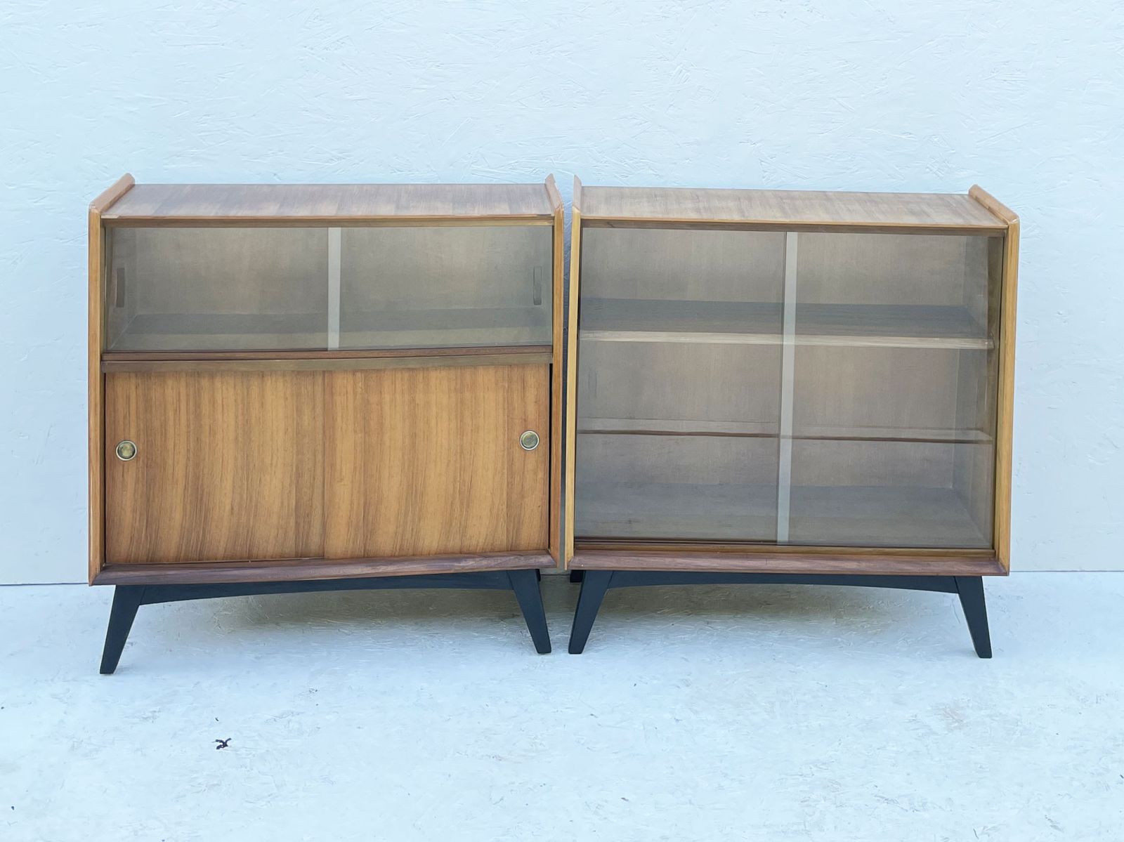 Pair Of Mid Century Glazed Display Cabinets By Wrighton, England C.1960's
