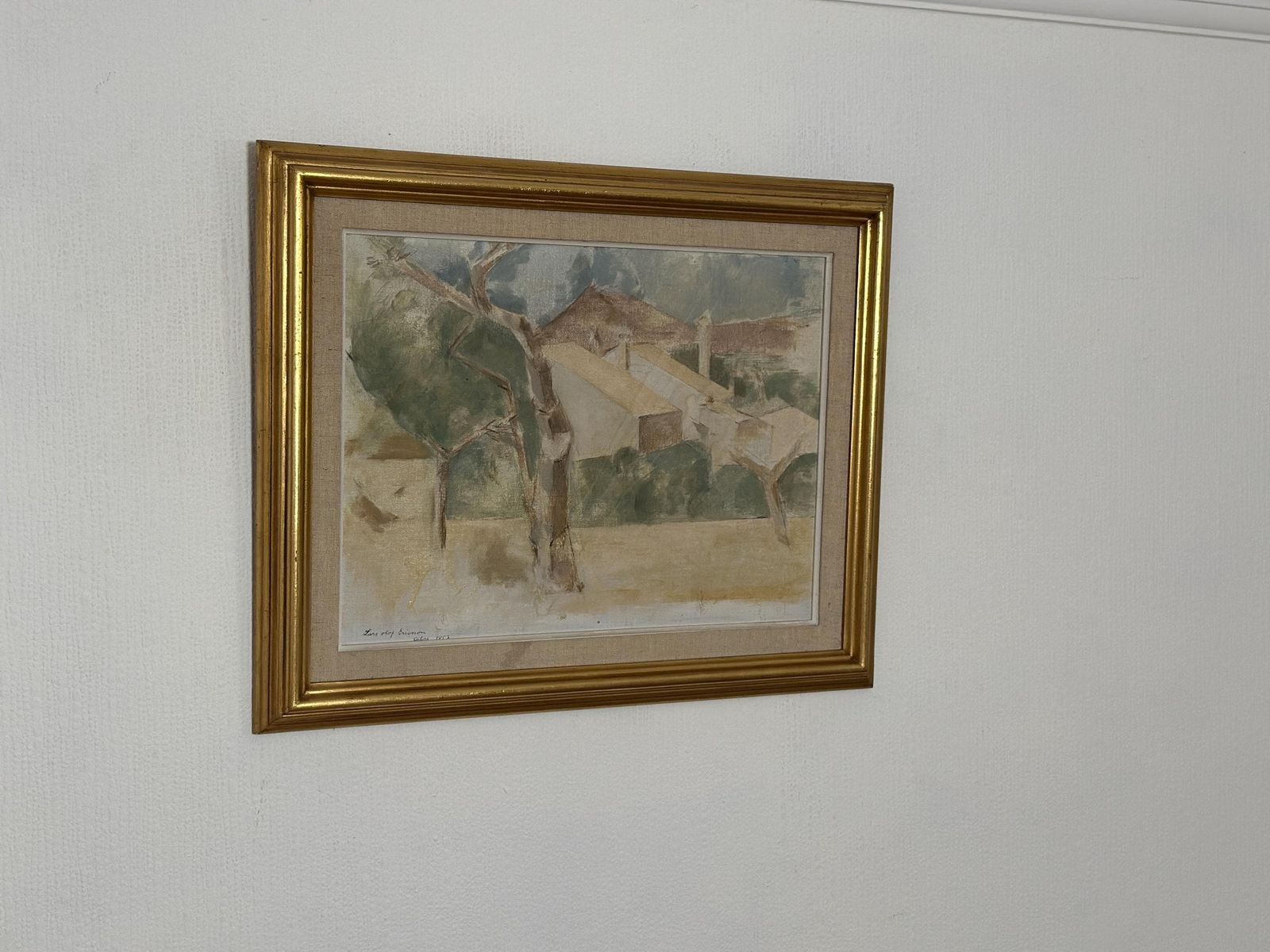 Original Mid Century Swedish Oil On Panel – “Calpe” By Lars Olof Ericsson – Dated 1957 – Vintage & Framed – 47 × 58 Cm (18.5" × 22.8") photo vinterior