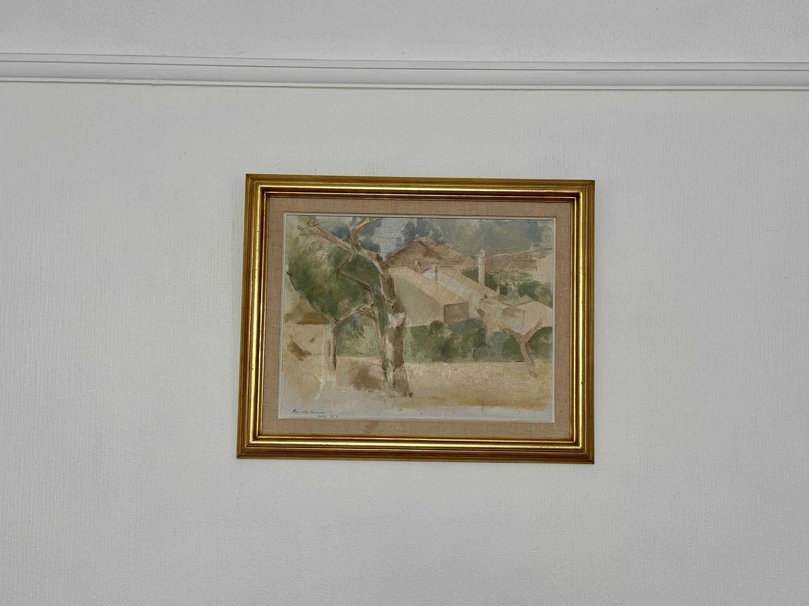 Original Mid Century Swedish Oil On Panel – “Calpe” By Lars Olof Ericsson – Dated 1957 – Vintage & Framed – 47 × 58 Cm (18.5" × 22.8") photo vintage
