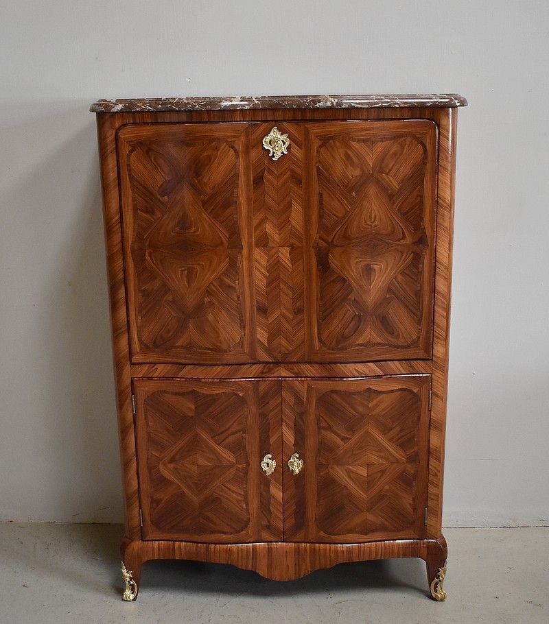 Secretary Louis XV Marquetry Rosewood 19th
