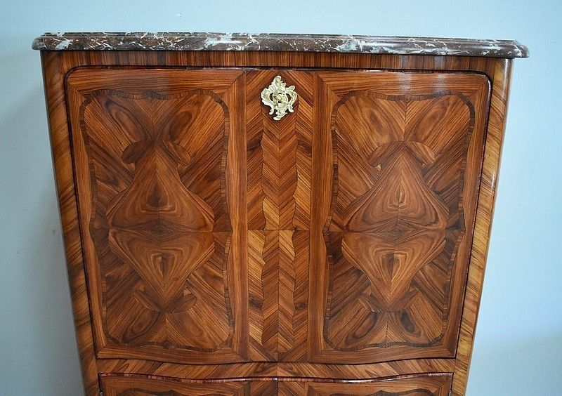 Secretary Louis XV Marquetry Rosewood 19th photo for sale