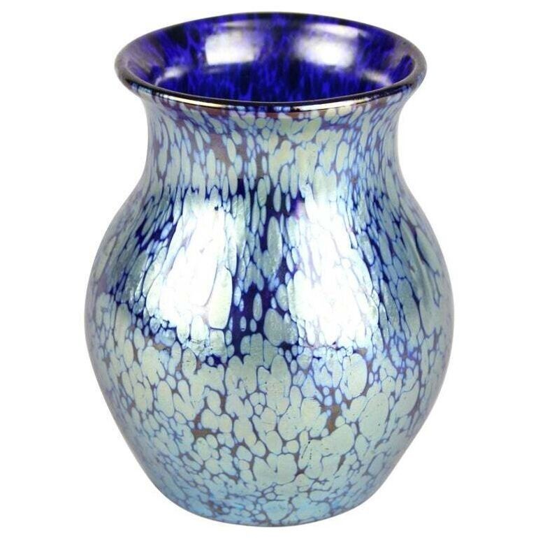 20th Century Loetz Witwe Blue Glass Vase   Decor Cobalt Papillon, Cz, Ca. 1903 photo Home Decor