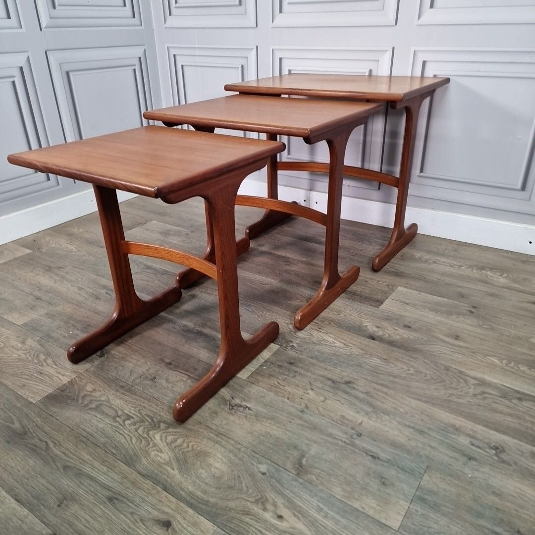 190.0 Vintage Nest Of Tables Three G Plan Fresco Side Teak Ib Kofod Larsen ? Retro photo