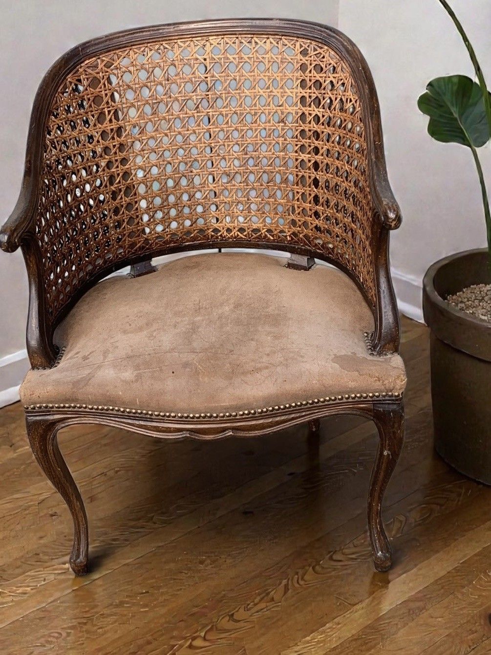 Antique 19th Century French Provincial Bergere Louis XV Style Armchair photo furniture