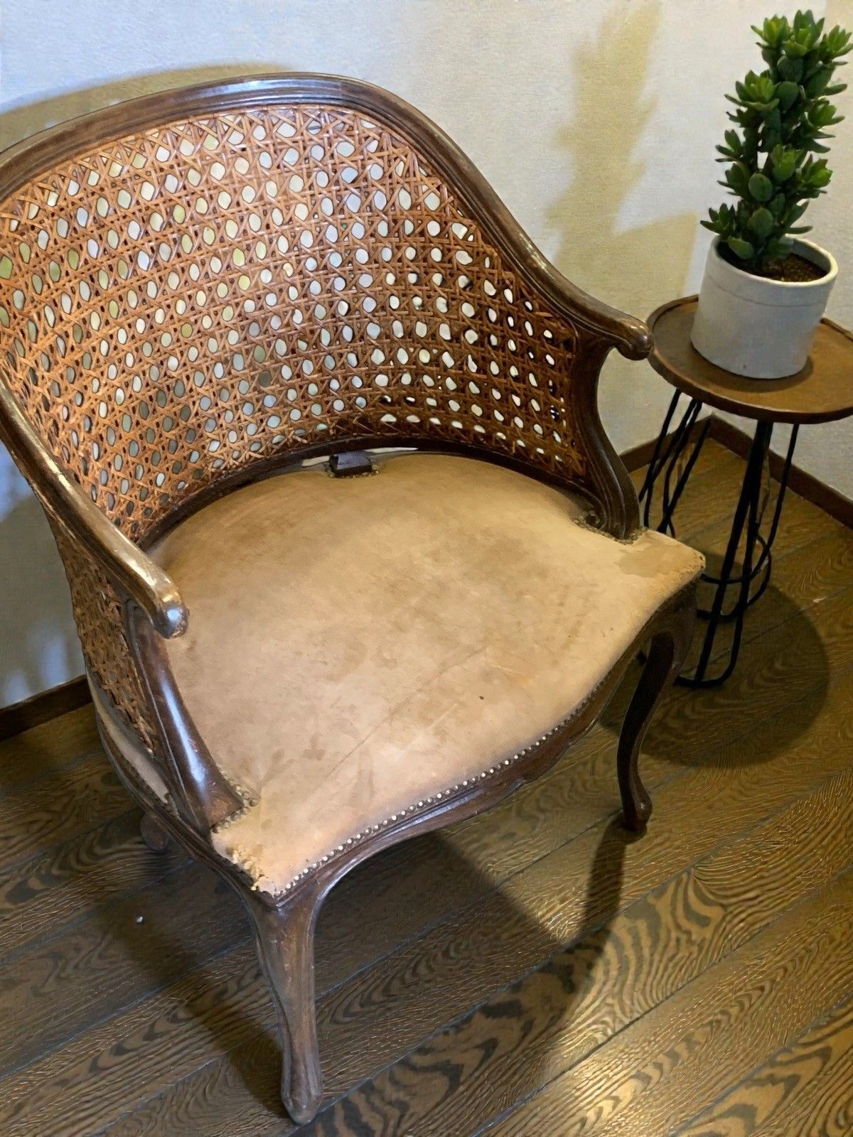 Antique 19th Century French Provincial Bergere Louis XV Style Armchair photo buy