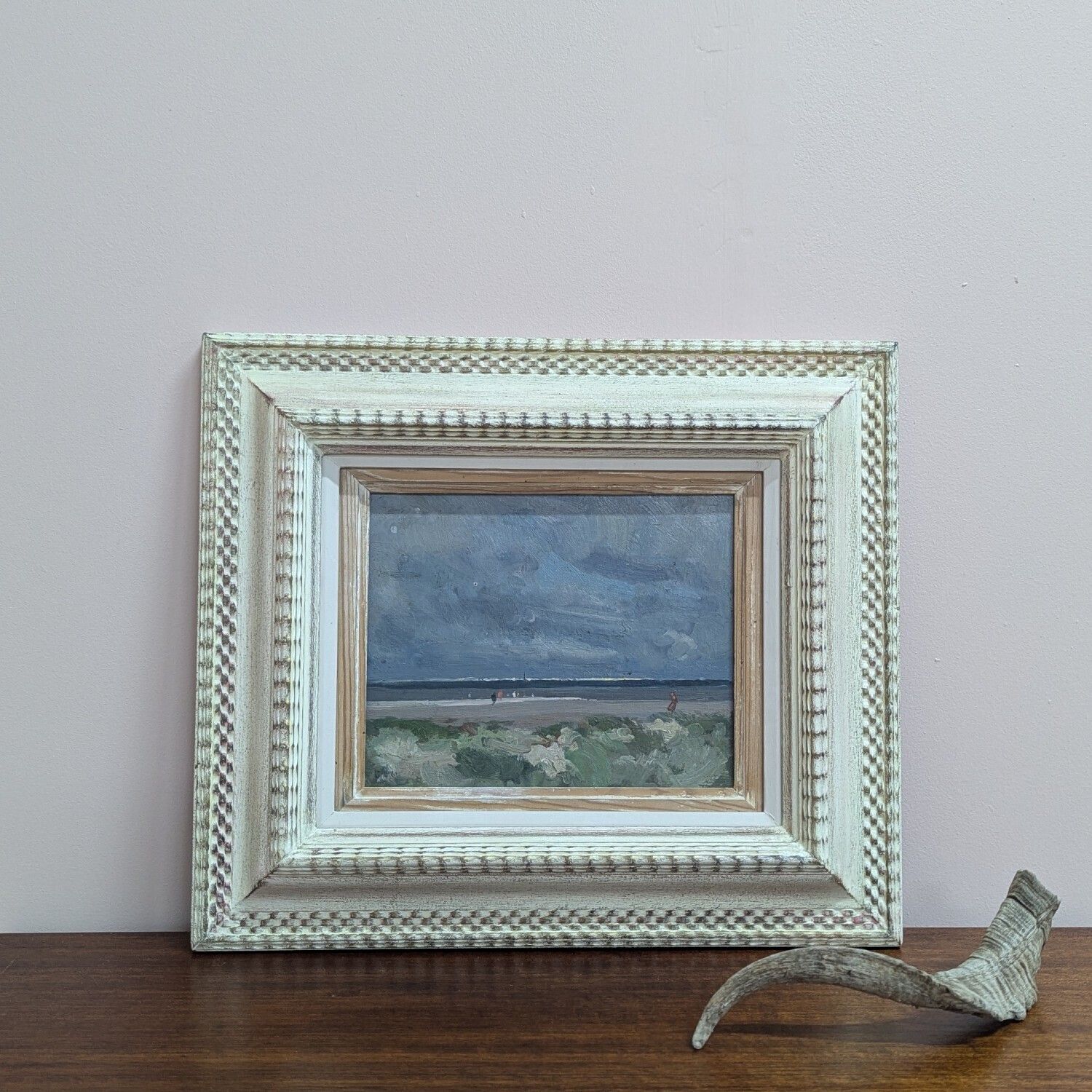 Original Vintage Framed Oil Painting Of A Coastal Scene – Signed & Dated