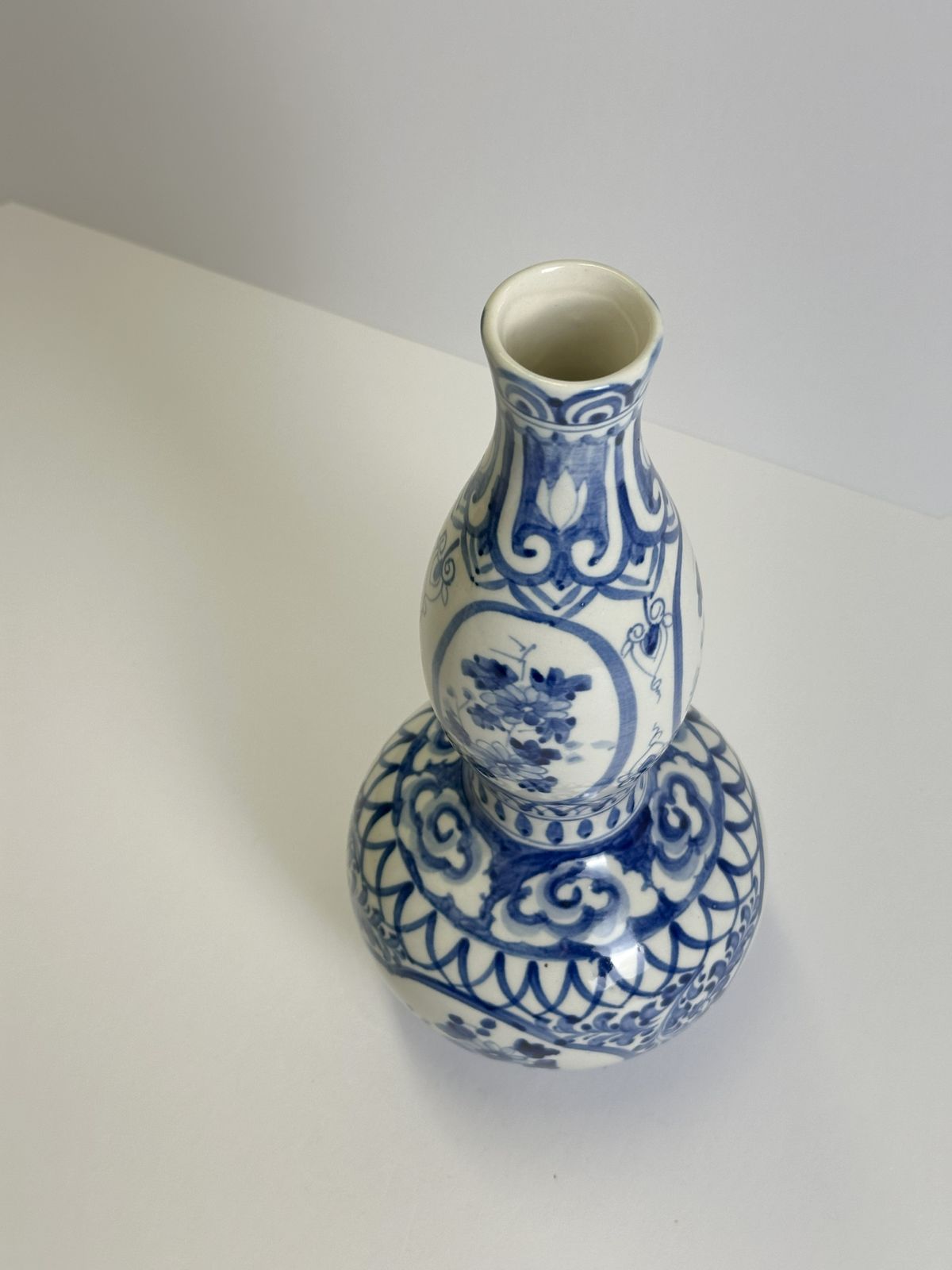 Chinese Blue And White Porcelain Huluping Double Gourd Vase, Ming Style, 1930s photo Home Decor