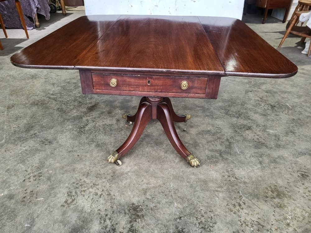 Antique Victorian Pedestal Drop Leaf Quad Base Table Seat 6 photo furniture