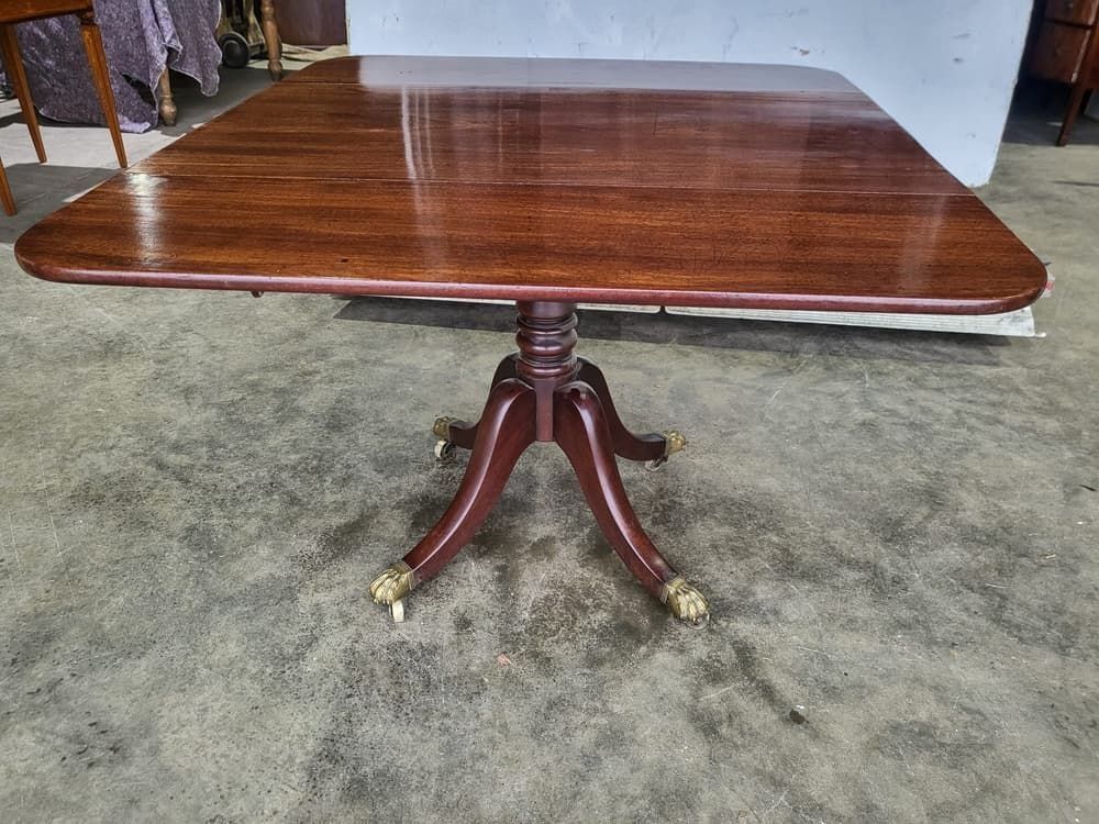 Antique Victorian Pedestal Drop Leaf Quad Base Table Seat 6 photo 320.0