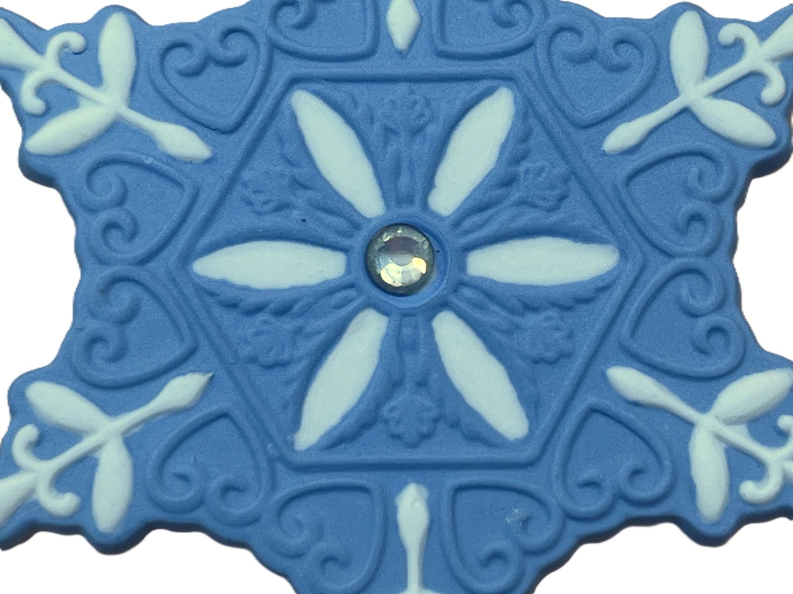 Wedgwood Pottery Blue Jasperware Christmas Snowflake Tree Hanging Ornament In Original Box. photo vinterior