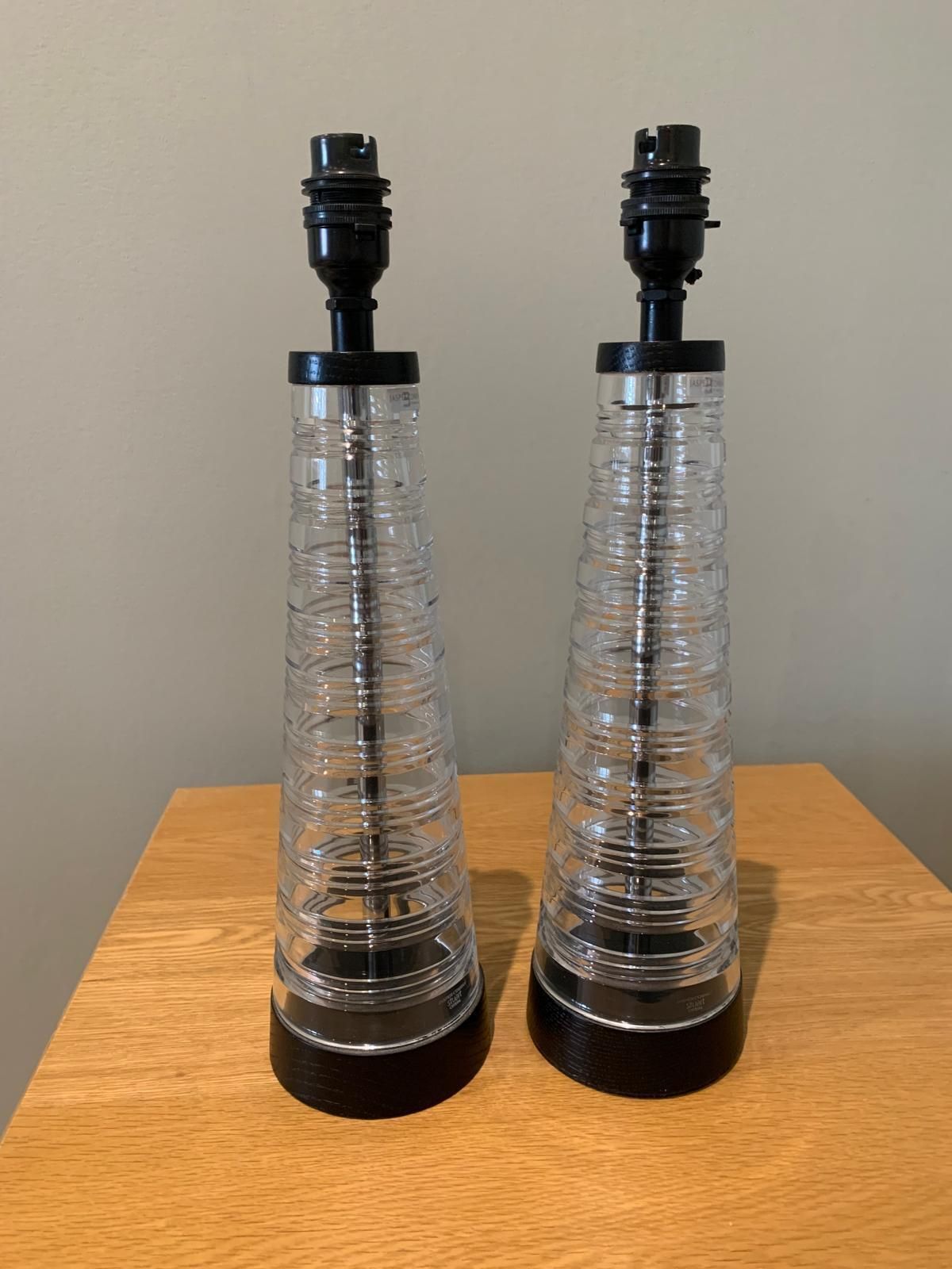 Jasper Conran Stuart Crystal 15" Bar Table Lamp   Pair