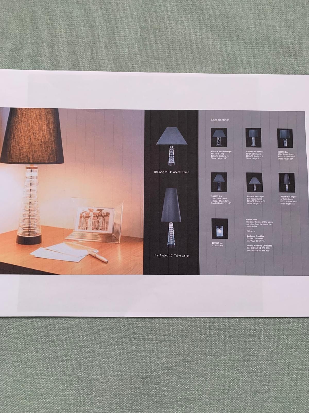 photo for sale Jasper Conran Stuart Crystal 15" Bar Table Lamp   Pair
