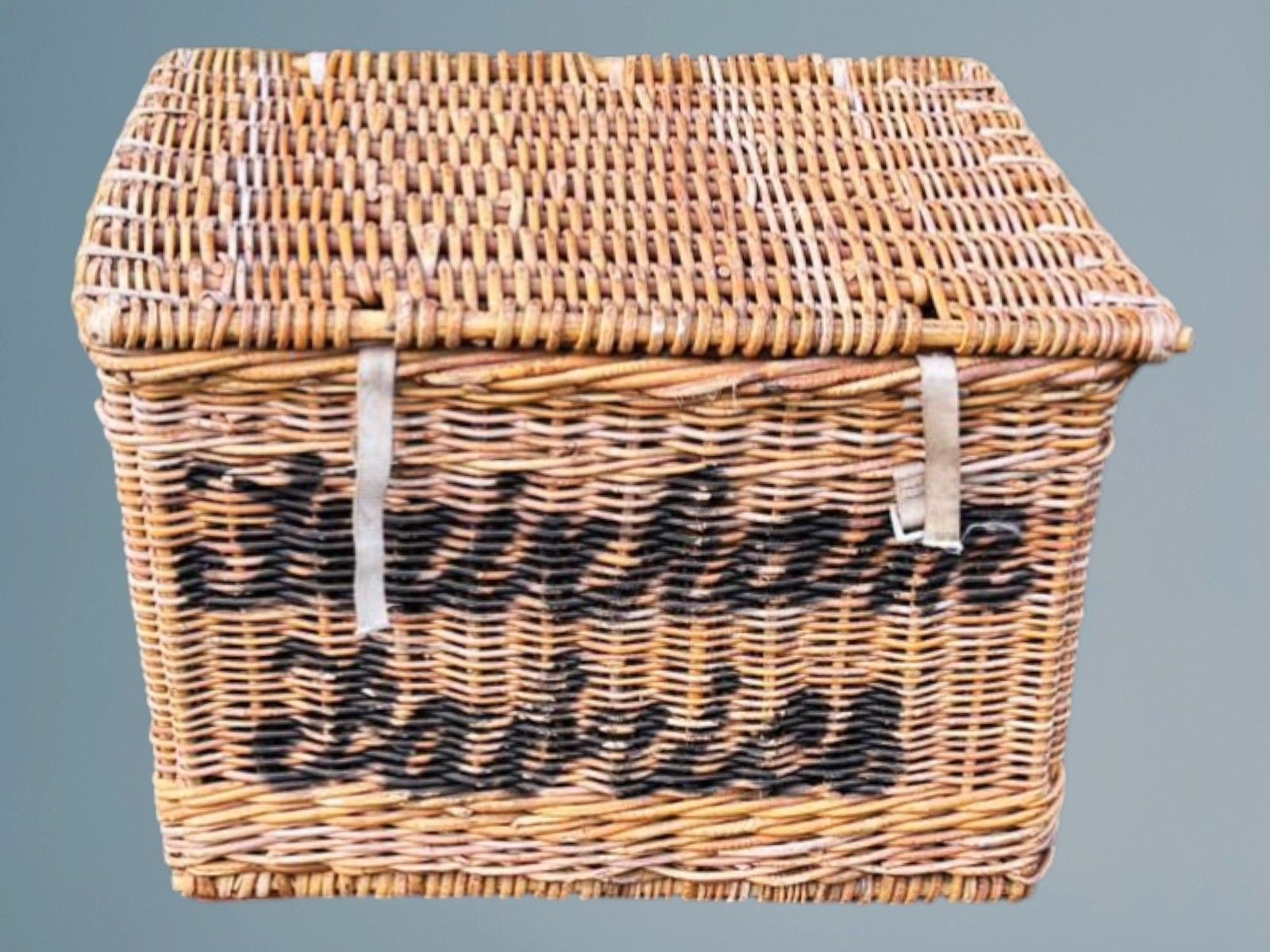 Large Antique Wicker Basket /Log Basket photo furniture