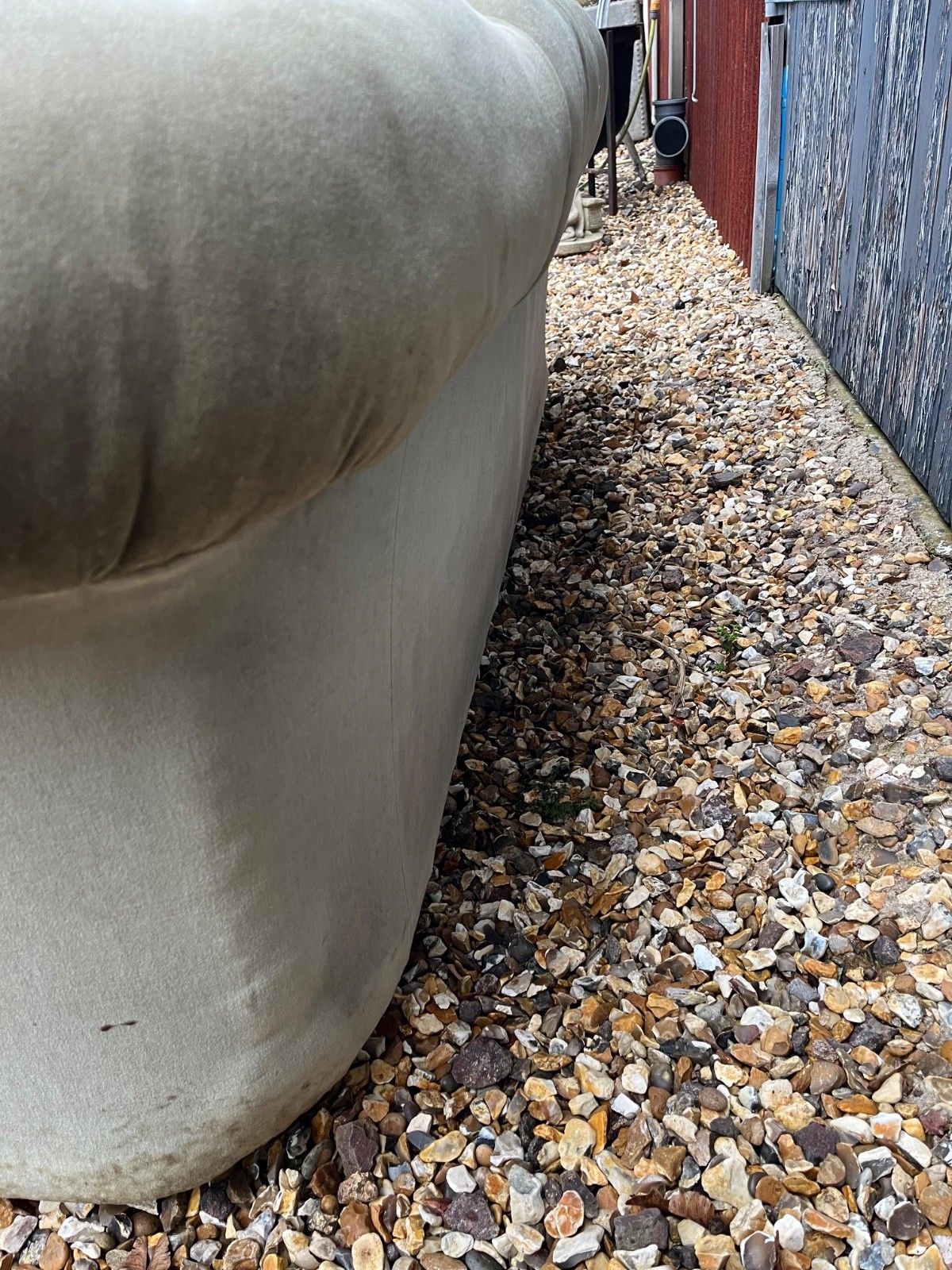 photo vinterior Antique Chesterfield Sofa Green Olive Coloured Velvet Circa Mid To Late 1800’s