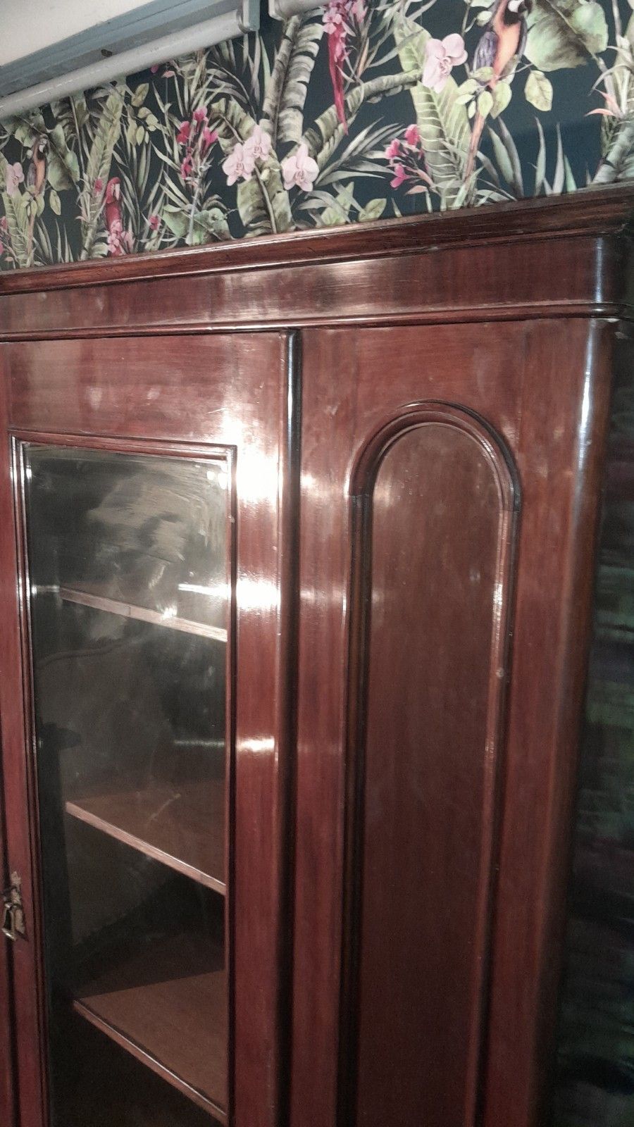 Superb Victorian Tall Bookcase With 1 Glazed Door And 4 Internal Shelves photo Furniture