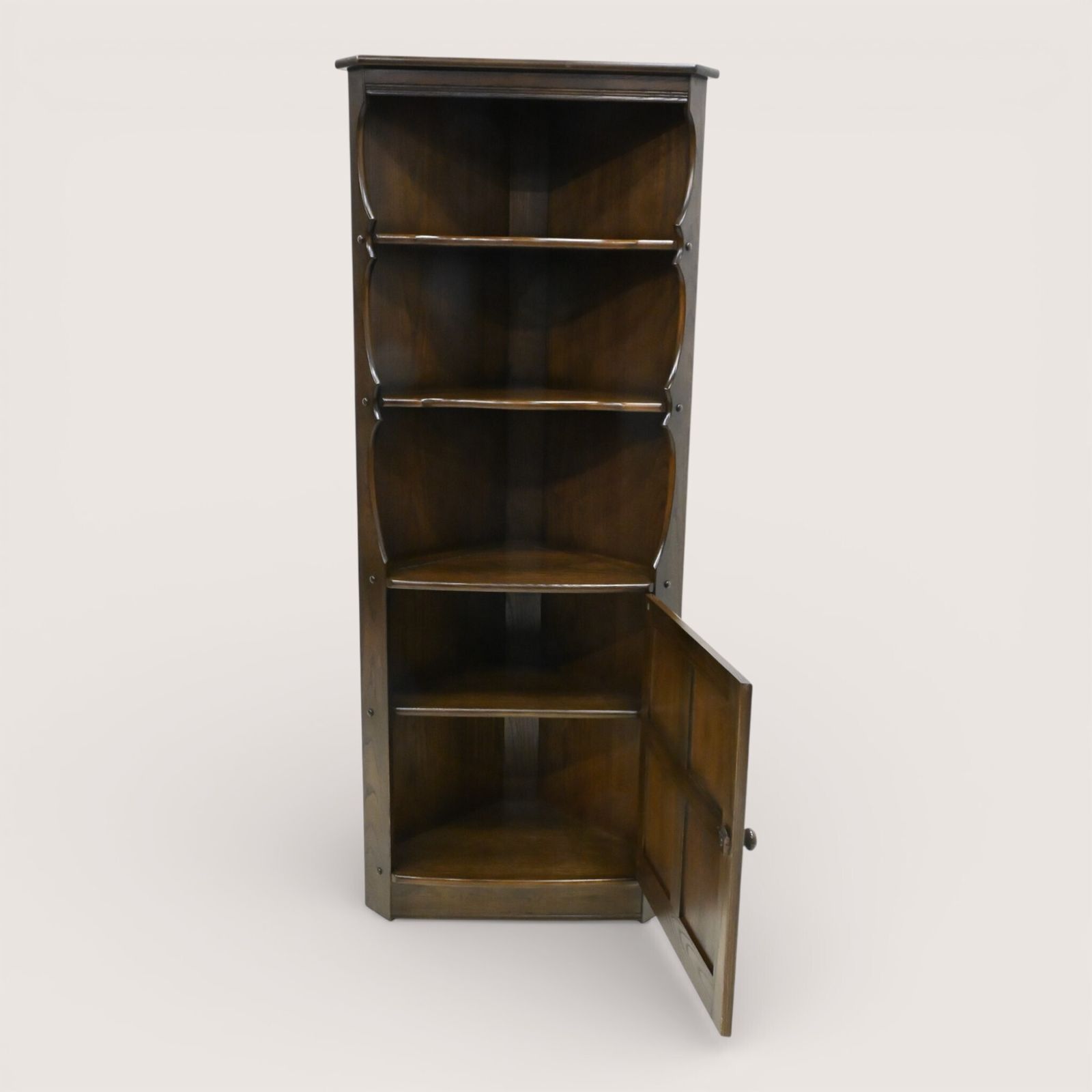 photo furniture Genuine Ercol Corner Cabinet With Shelves Exc Free Uk Delivery