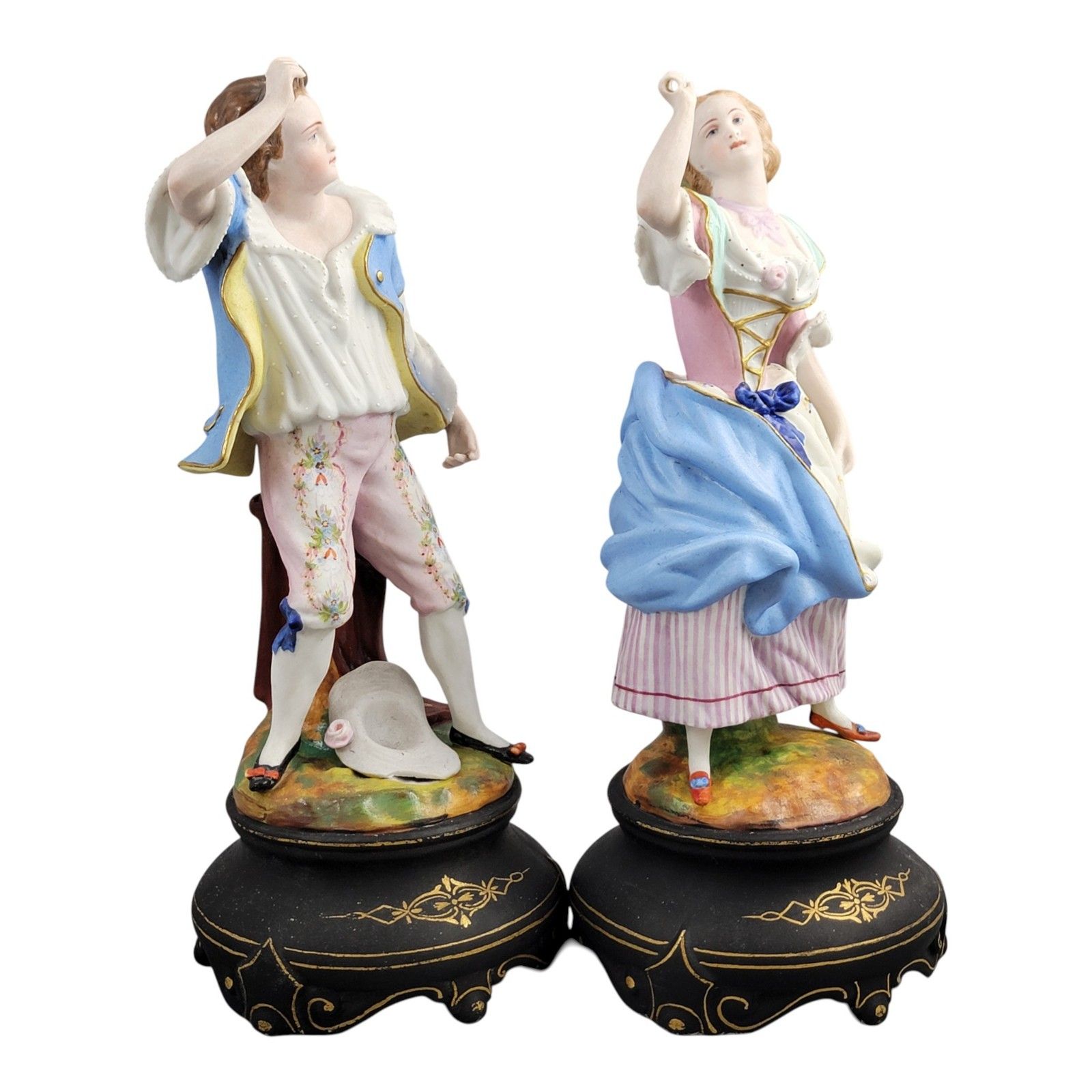 Letu & Mauger, Pair Of Porcelain Figures, Bisque Like Finish, Paris, C.1860 photo 900.0