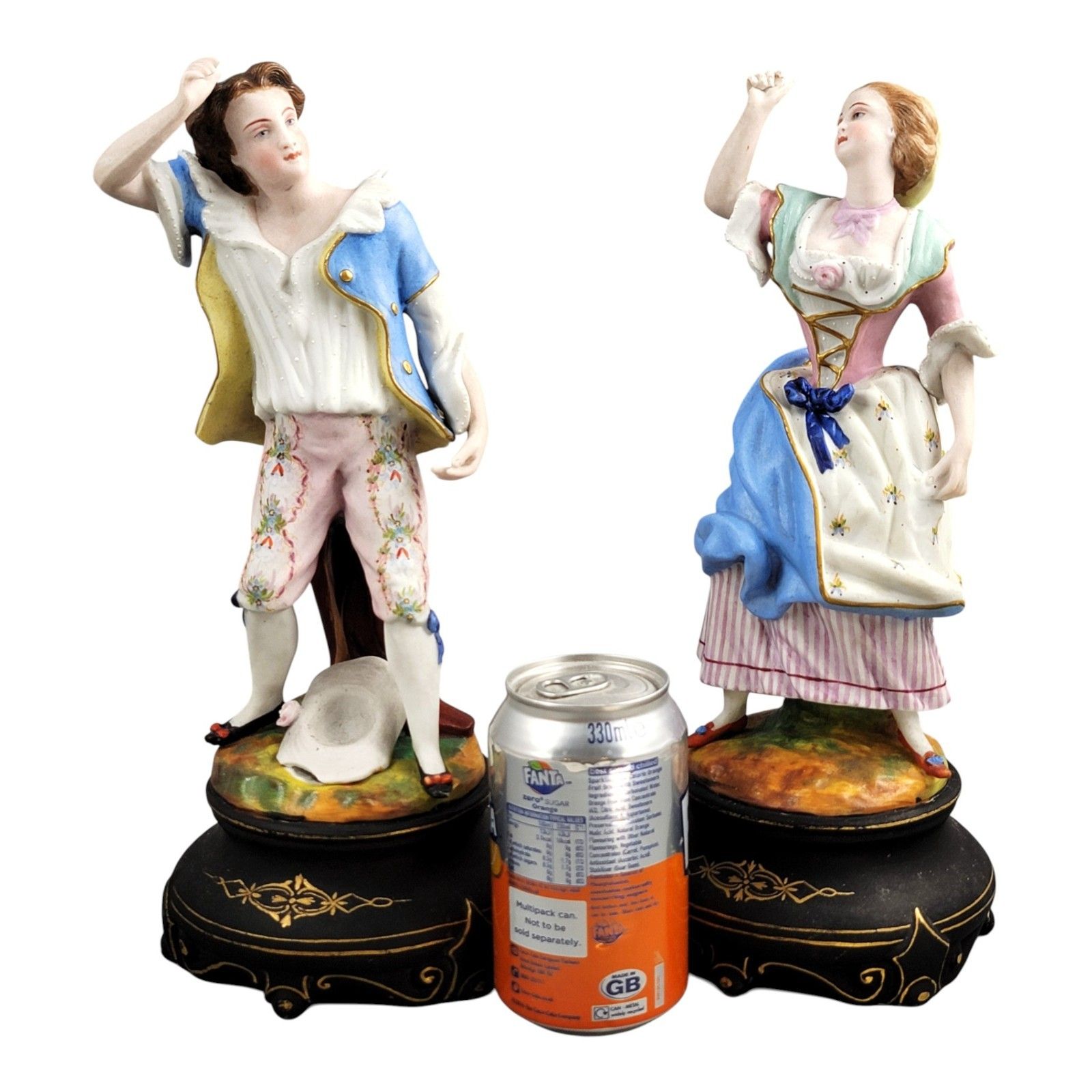 900.0 Letu & Mauger, Pair Of Porcelain Figures, Bisque Like Finish, Paris, C.1860 photo
