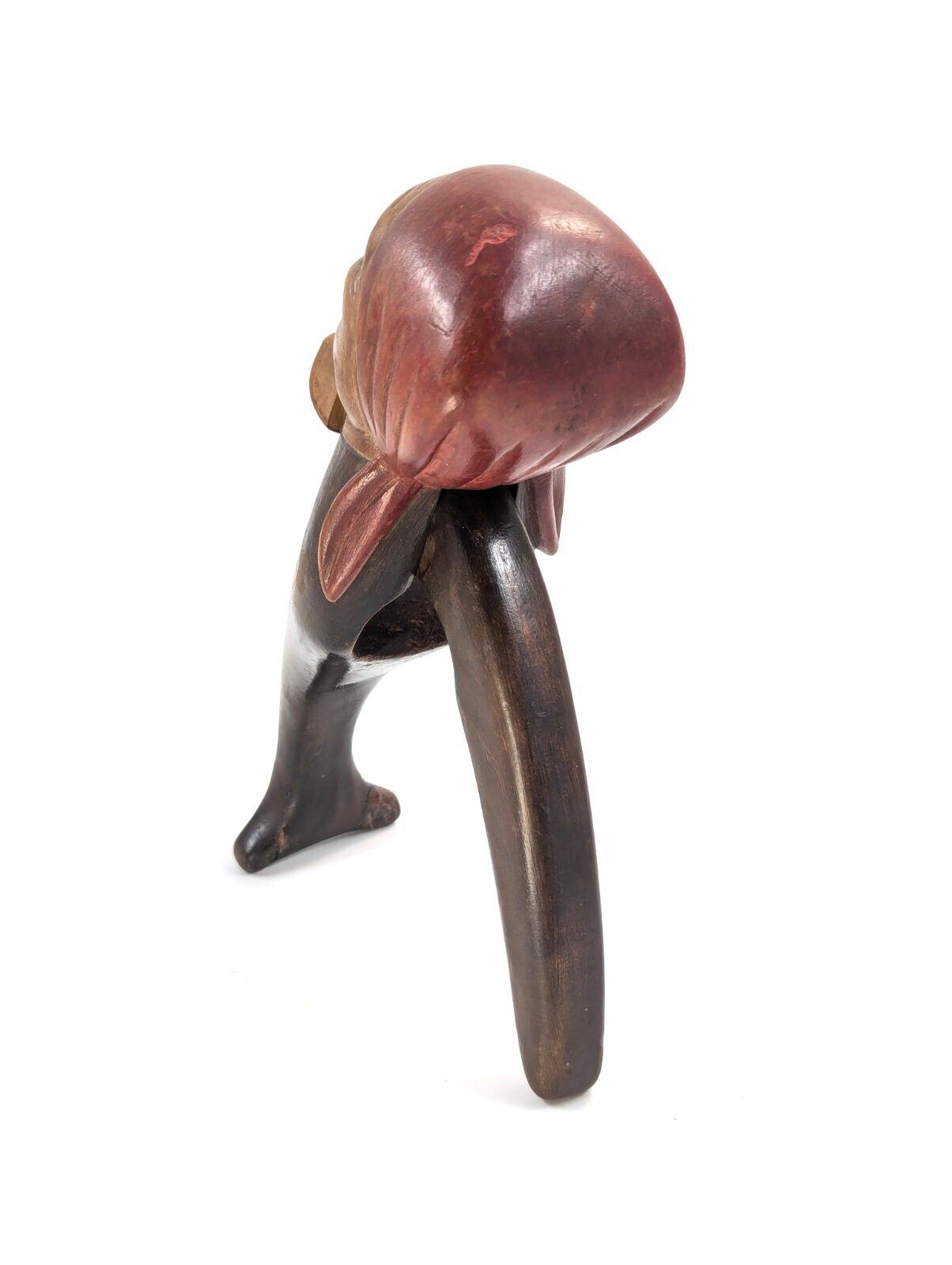Black Forest Carved Wood Nutcracker, Grotesque Woman’s Head Folk Art C. 1890s photo buy