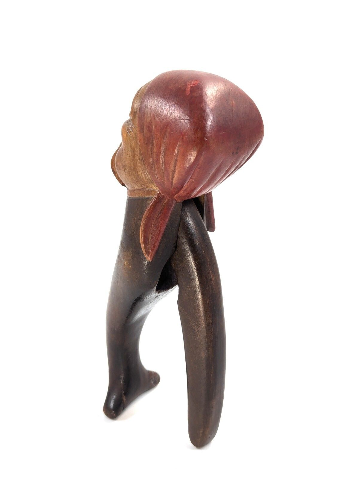 photo furniture Black Forest Carved Wood Nutcracker, Grotesque Woman’s Head Folk Art C. 1890s