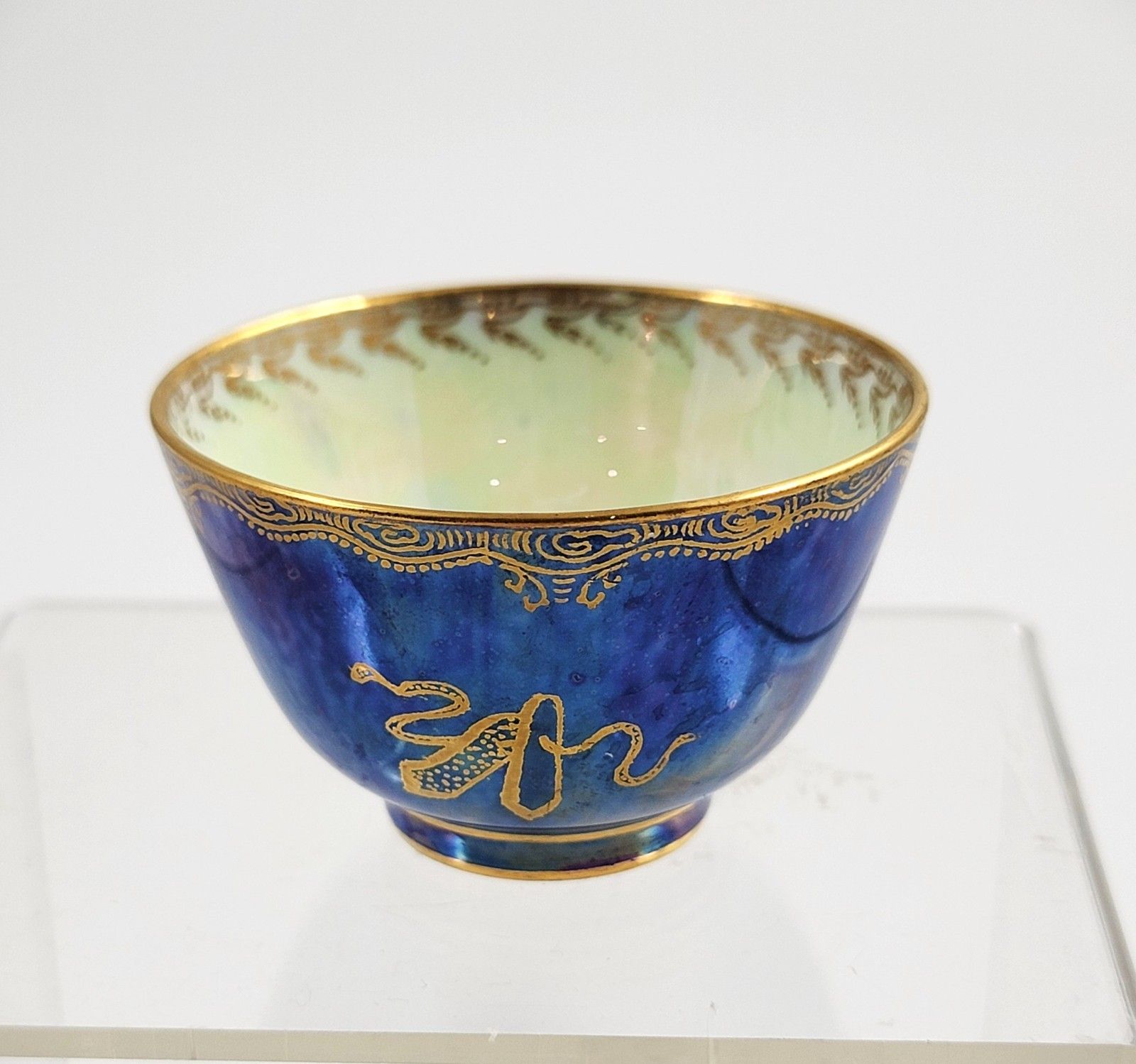Daisy Makeig Jones Wedgwood Blue Lustre Dragon Miniature Cup, C.1915