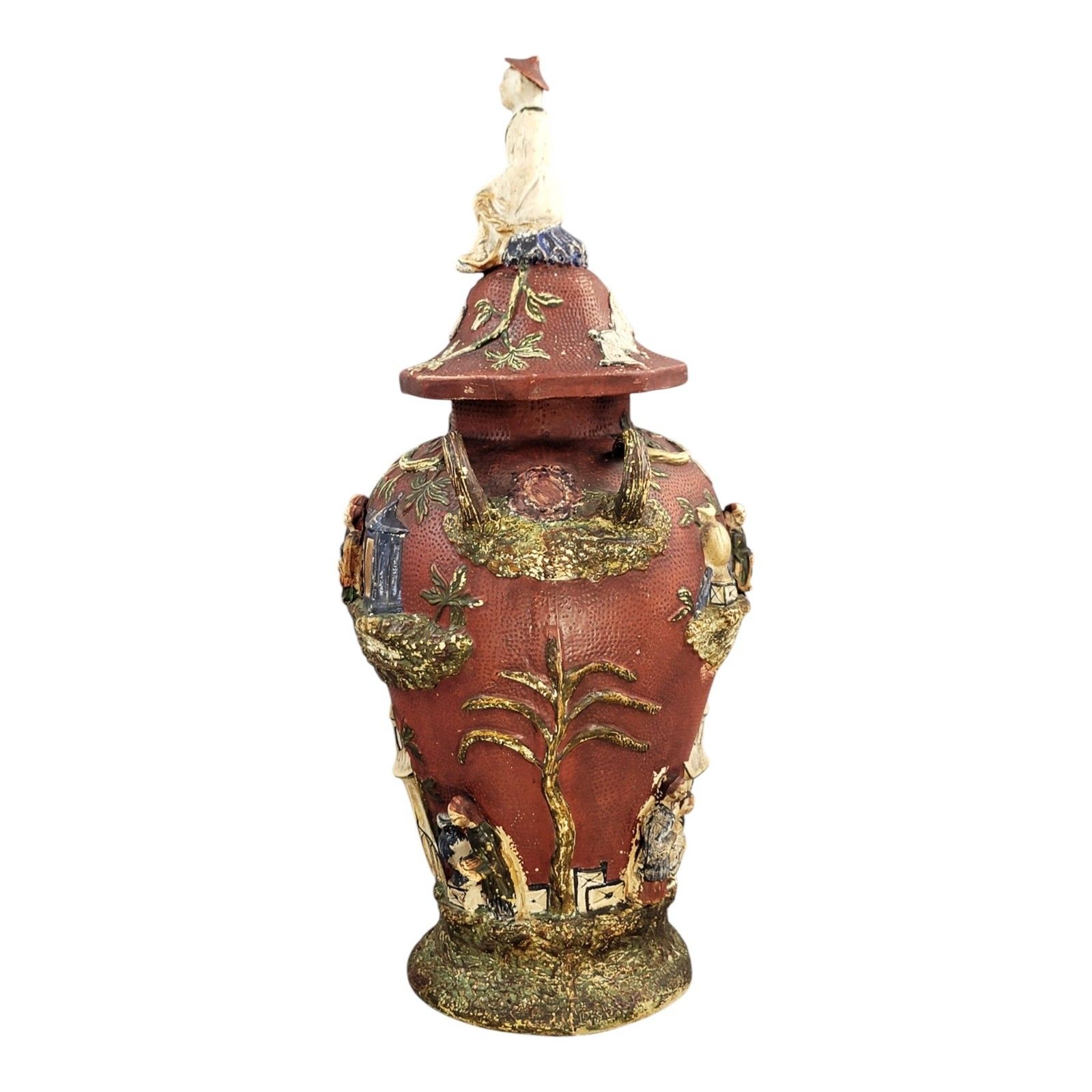 Antique Monumental Continental Maiolica Vase And Cover, Circa 1860–1880. photo Home Decor