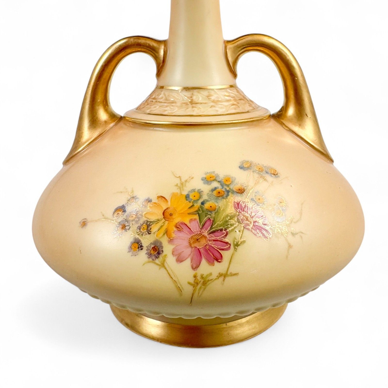 170.0 Antique Art Nouveau Royal Worcester Blush Ivory Vase 1903 Model 1747 photo