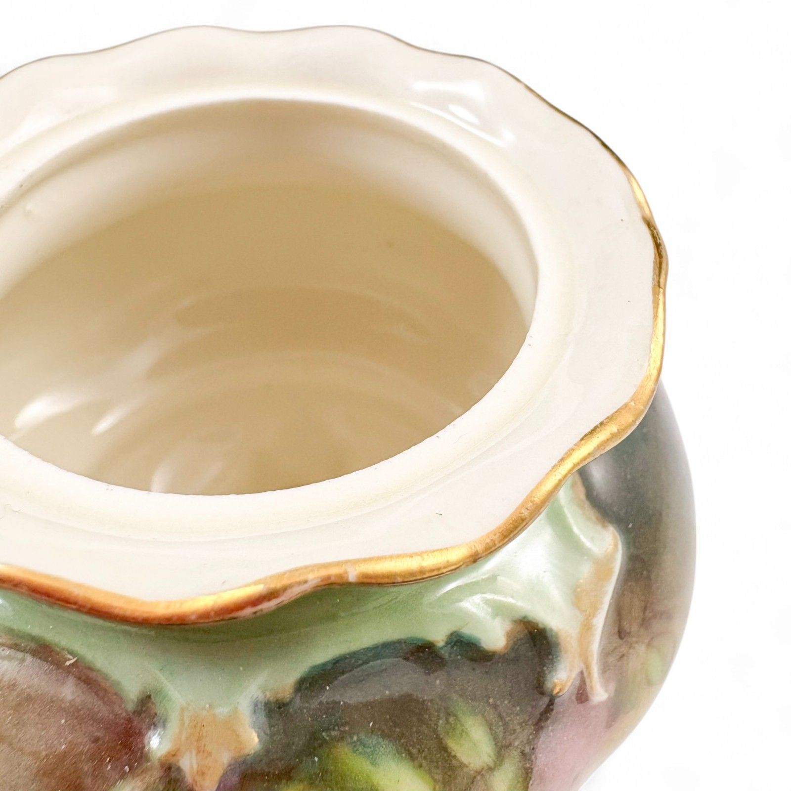 photo for sale Antique Art Nouveau Hadley’s Worcester Porcelain Rose Bowl Vase C. 1900