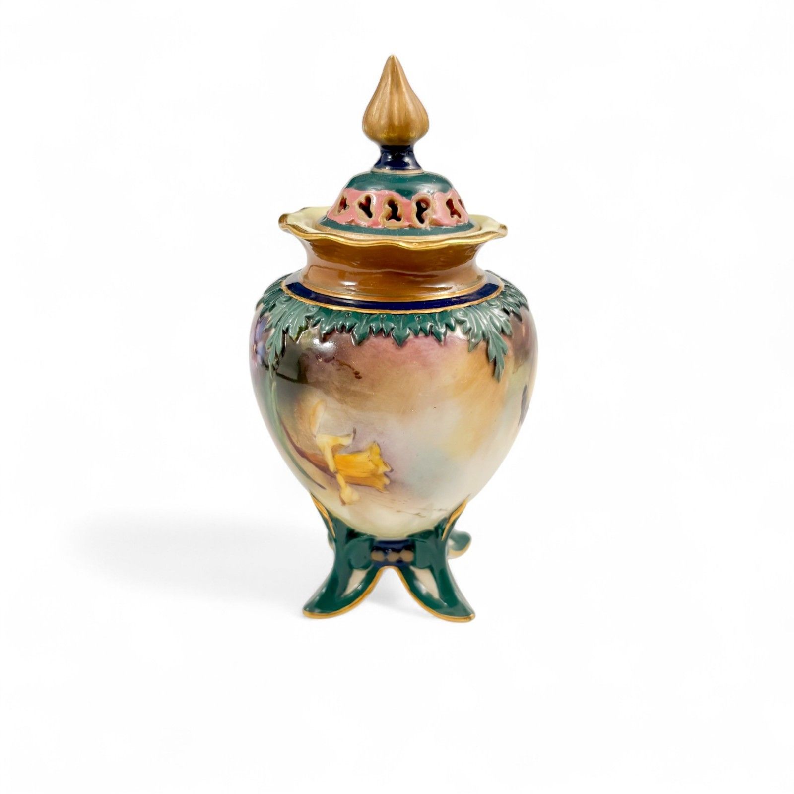 Antique Art Nouveau Royal Worcester Porcelain Pot Pourri Vase 1902 Model 277 photo furniture