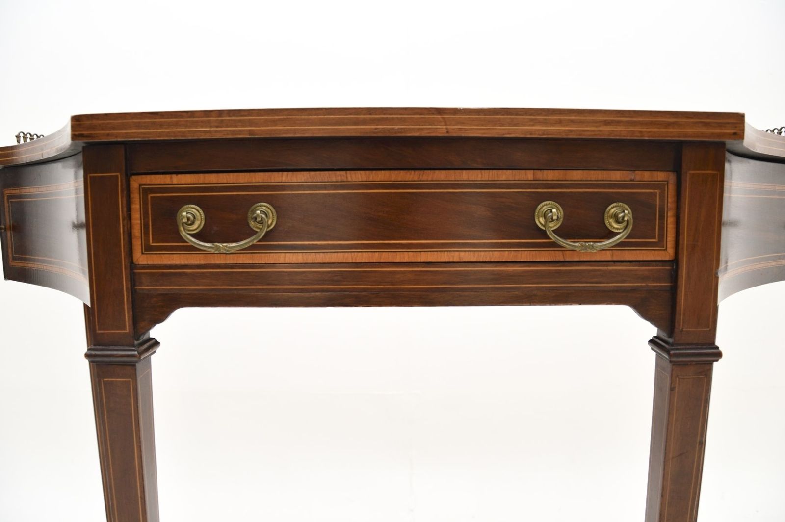 Antique Edwardian Inlaid Mahogany Writing Table / Desk photo vinterior