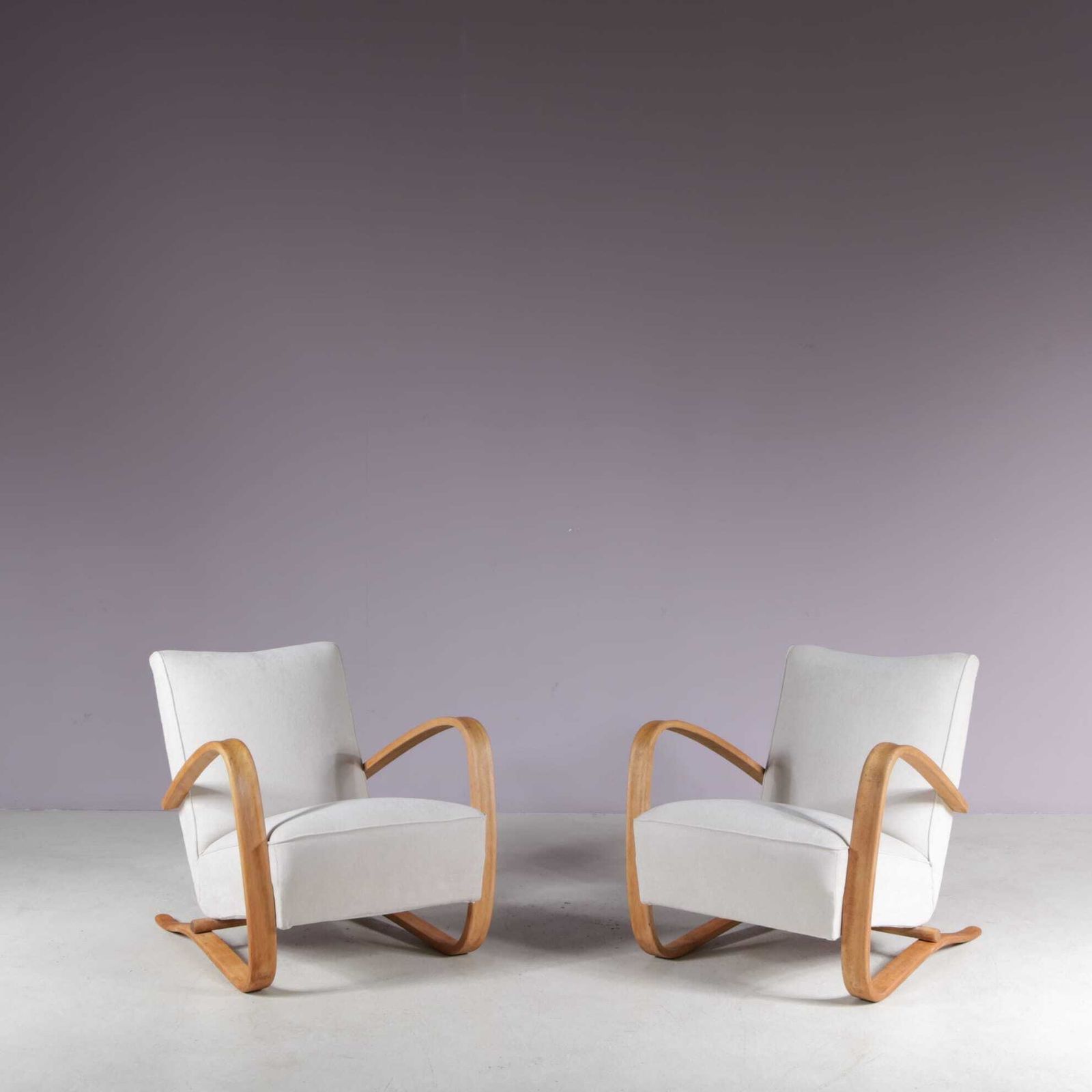 Pair Of Jindrich Halabala Lounge Chairs For Up Zadovy, 1950