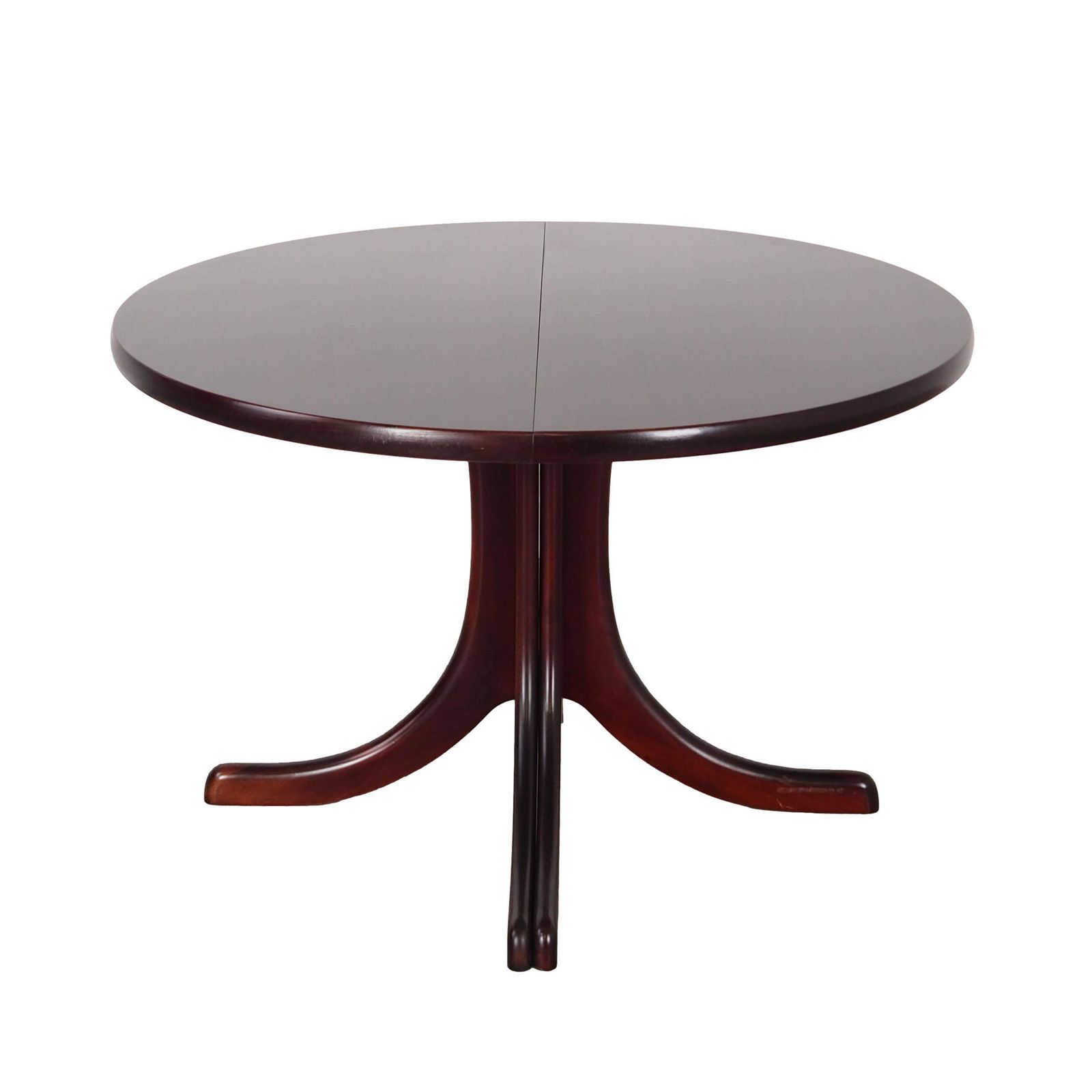 Round Mahogany Table, Danish Design, 1970s, Manufactured In Denmark