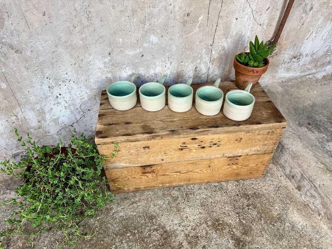 Set Of 5 X Vintage Studio Pottery Soup Crocks Bowls Mugs photo furniture