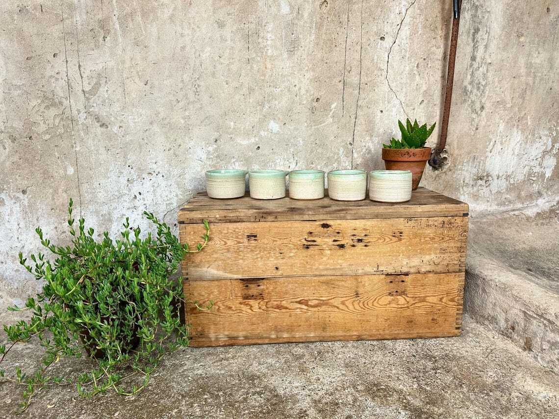 Set Of 5 X Vintage Studio Pottery Soup Crocks Bowls Mugs photo 95.0